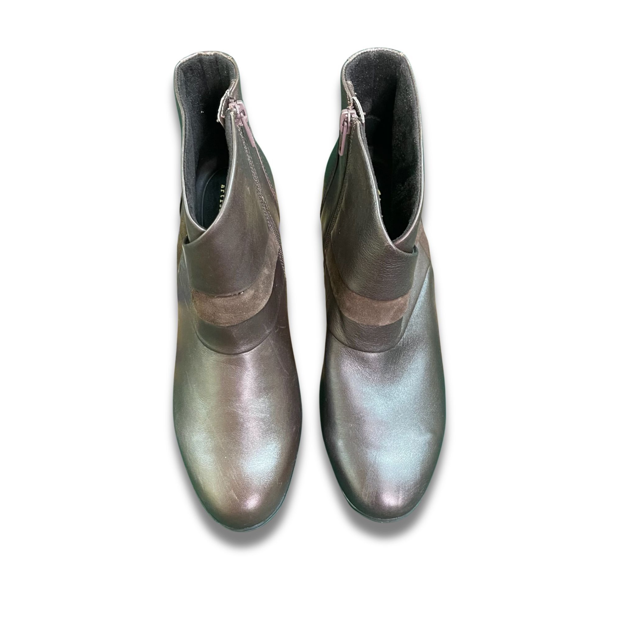 Clarks Clarks Artisan Metallic Leather Ankle Boots Block Heel Side Size US 8.5 / IT 38.5 - 4 Thumbnail