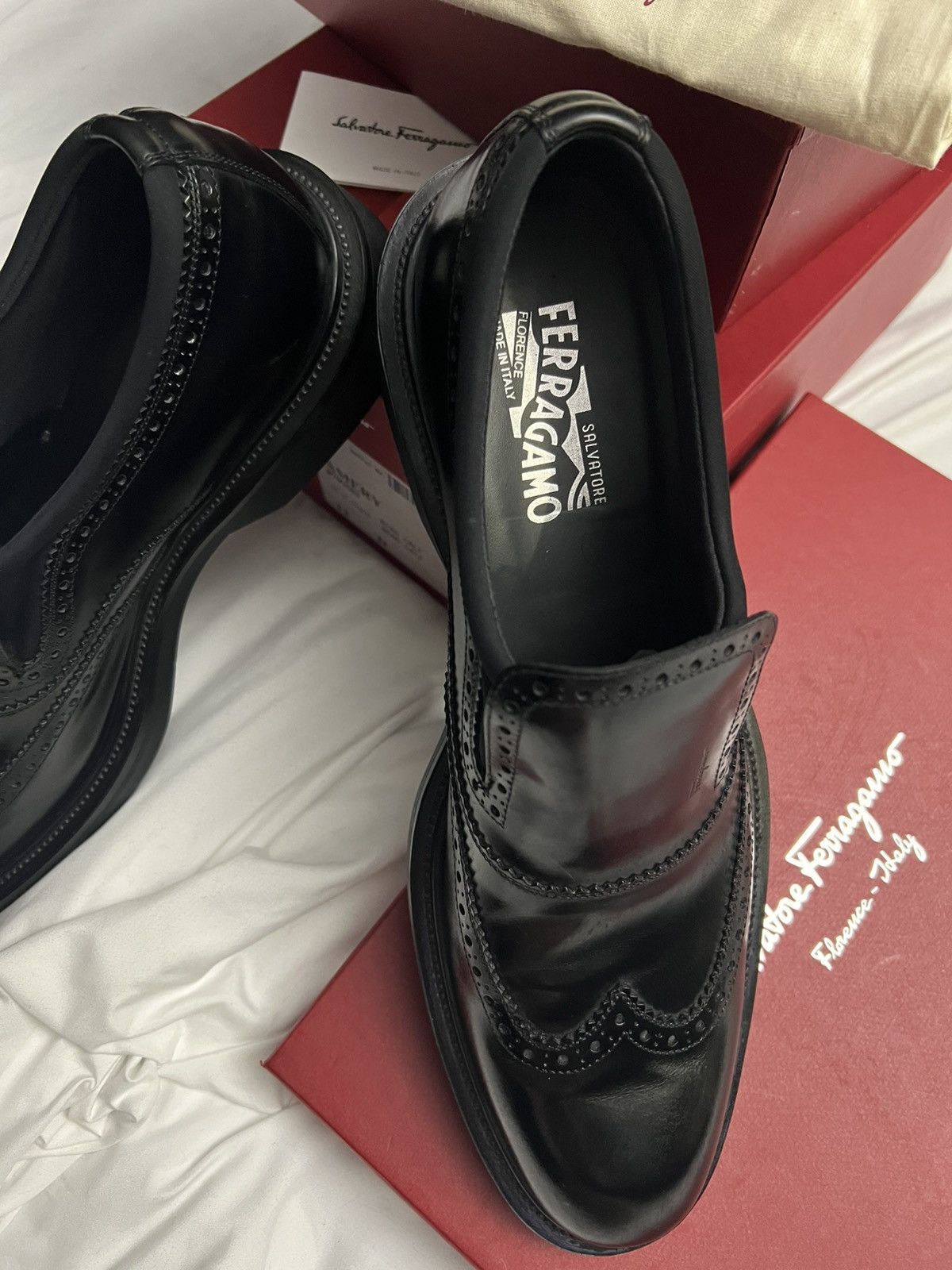 Salvatore Ferragamo Amery Slip-on Wingtip Vitello Calf Size US 11 / EU 44 - 2 Thumbnail
