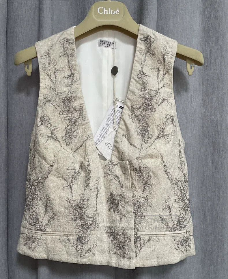Brunello Cucinelli Brunello Cucinelli Hand-embroidered beaded appliqué dress Size S / US 4 / IT 40 - 1 Thumbnail