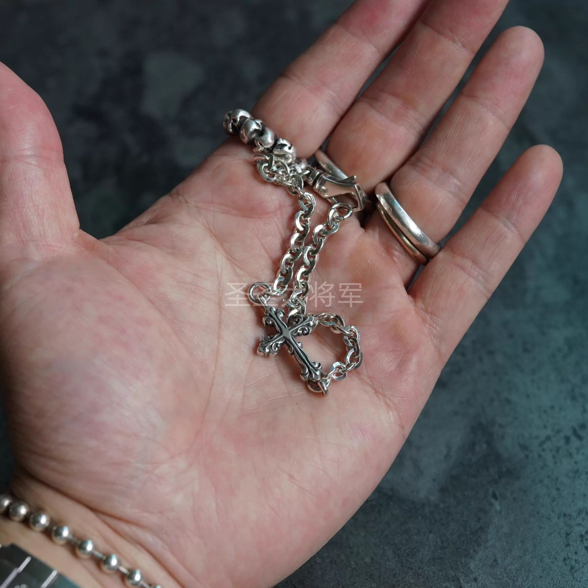 Emanuele Bicocchi Emanuele Bicocchi Goth Cross Chain Bracelet S 18 M 20 Size ONE SIZE - 4 Thumbnail