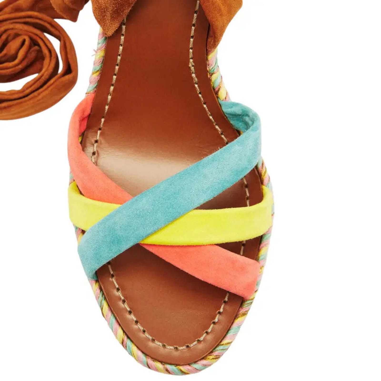 Christian Louboutin Lagoadonna 120 Brown Lace Up Platform Wedge Sandal Heel 41 Size US 11 / IT 41 - 6 Thumbnail