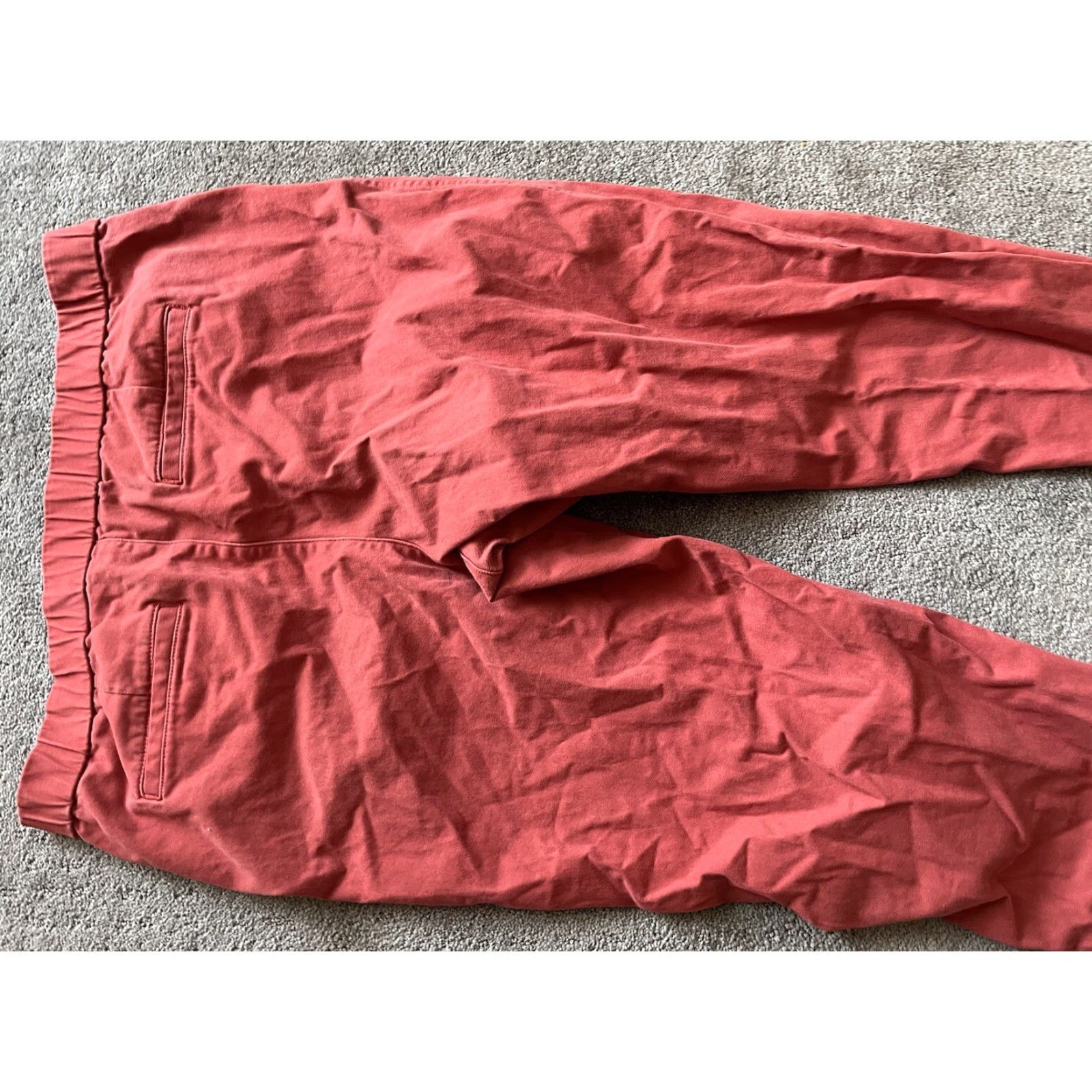 Lands' End Lands' End Solid 2-Pocket Pull On Twill Pants Women 14 Coral Cotton Blend Twill Fit Regular Inseam 25 in Ankle Pockets Elastic Waist Shoes? Size 36" / US 14 / IT 50 - 3 Thumbnail