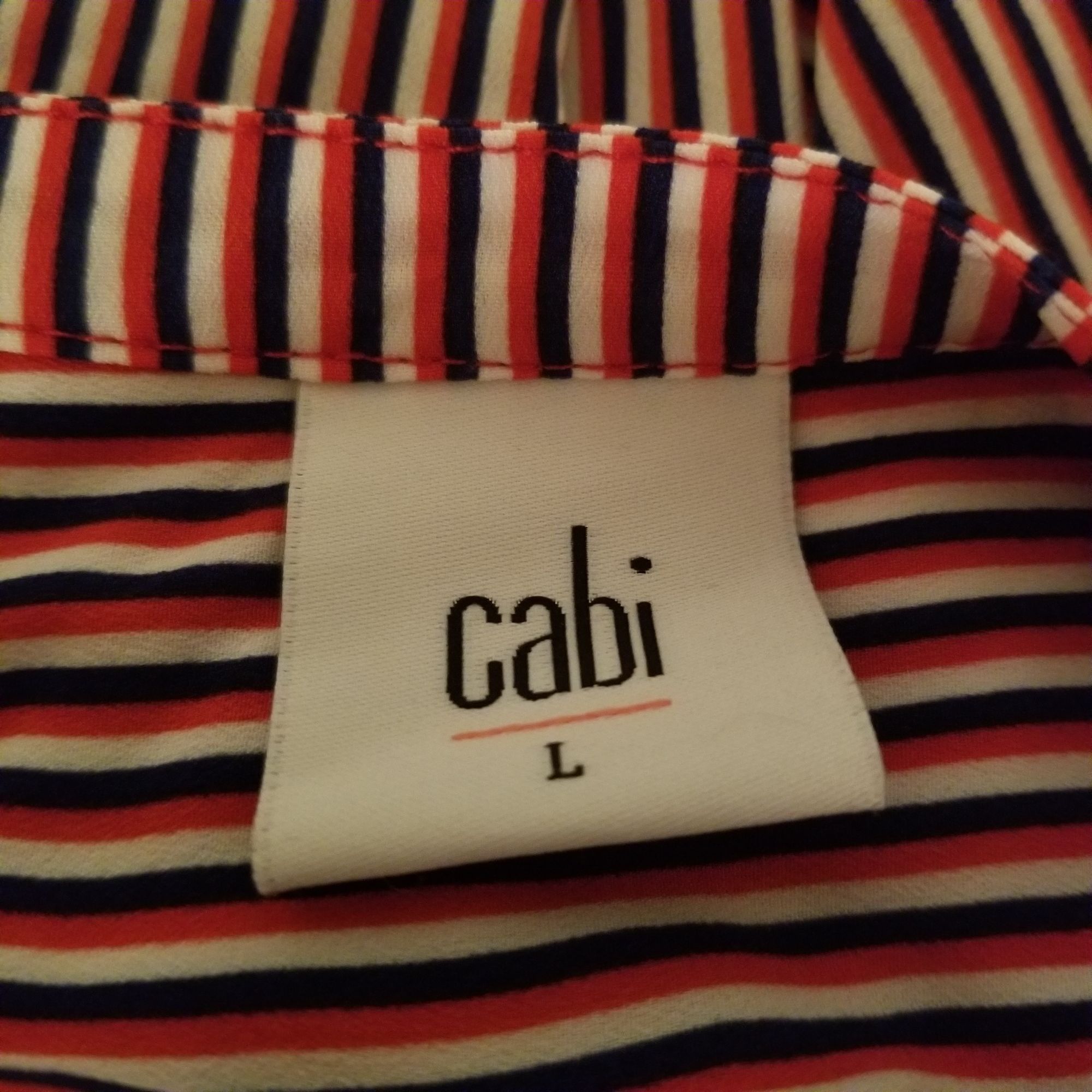 Other Cabi L Red White Blue Stripe Lightweight Popover Top 5335 FR Size L / US 10 / IT 46 - 4 Thumbnail