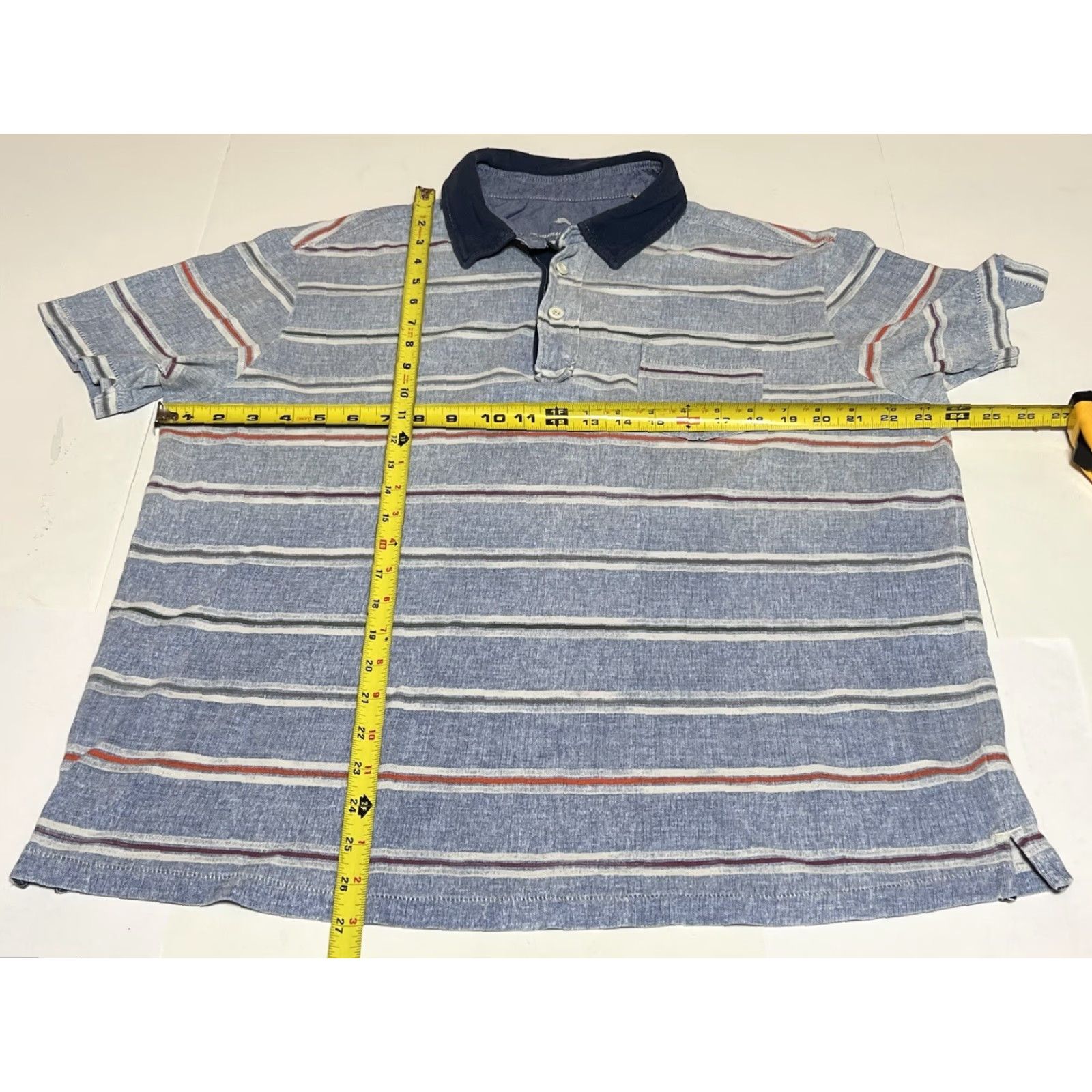 Tommy Bahama Tommy Bahama Polo Shirt Men's XL Island 100% Cotton Blue Striped Modern Fit Short Sleeve Polo Shirt Men XL Blue Size US XL / EU 56 / 4 - 4 Thumbnail