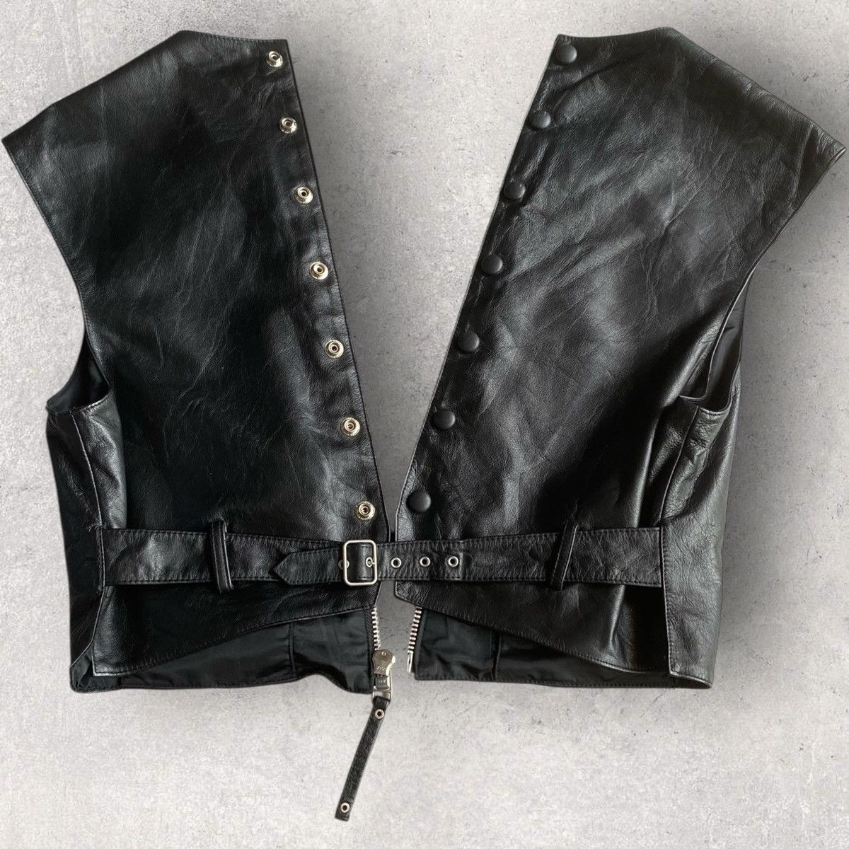 Jean Paul Gaultier Vintage JPG Bondage Split Leather Gilet Size US M / EU 48-50 / 2 - 2 Thumbnail