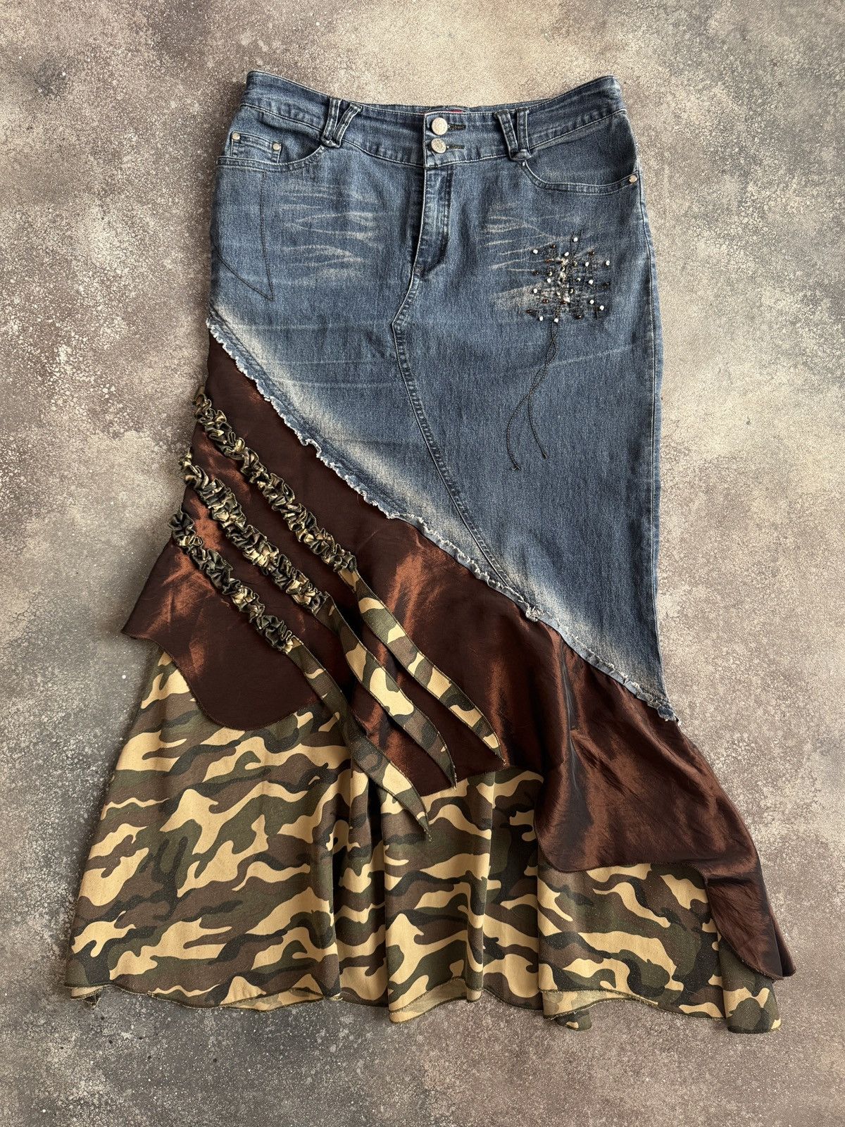 Hysteric Glamour Avant Garde Vintage Grunge Y2K Utility Distressed Maxi Skirt Size 28" / US 6 / IT 42 - 1 Thumbnail