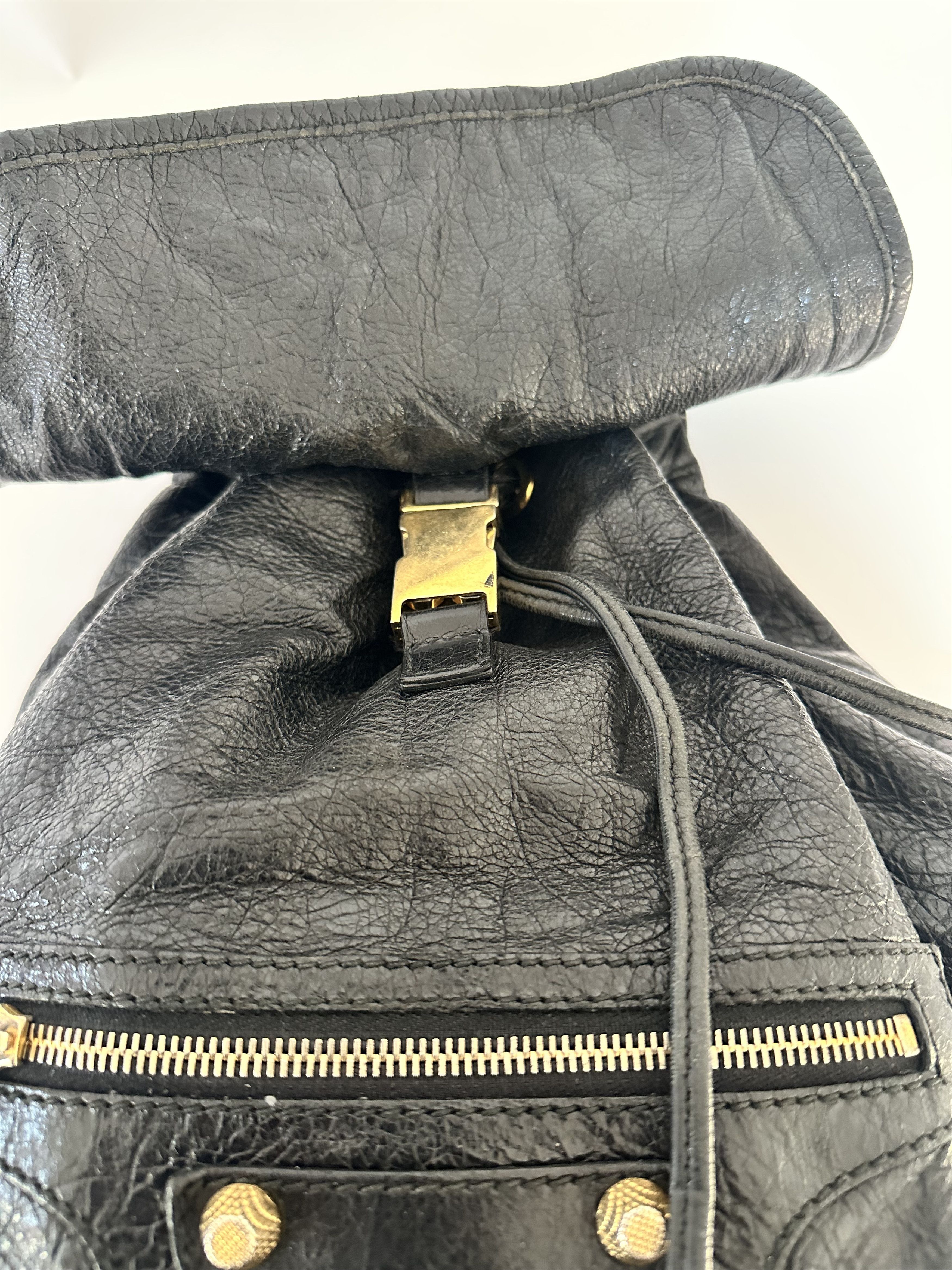 Balenciaga BALENCIAGA Black Lambskin Leather Giant 12 Silver Backpack Size ONE SIZE - 8 Thumbnail