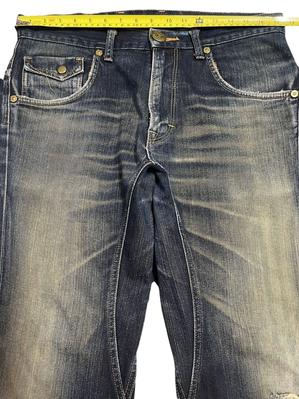 Lee Vintage Lee Cowboy Buckle Blue Wash Bleached Baggy Jeans Size US 34 / EU 50 - 11 Thumbnail