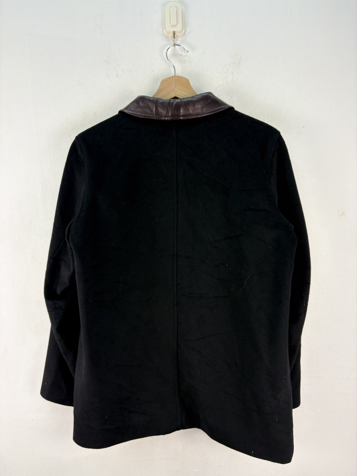 Vintage × agnes b. Vintage Agnes B Lambs Wool Jacket Leather Collar Size US L / EU 52-54 / 3 - 7 Thumbnail