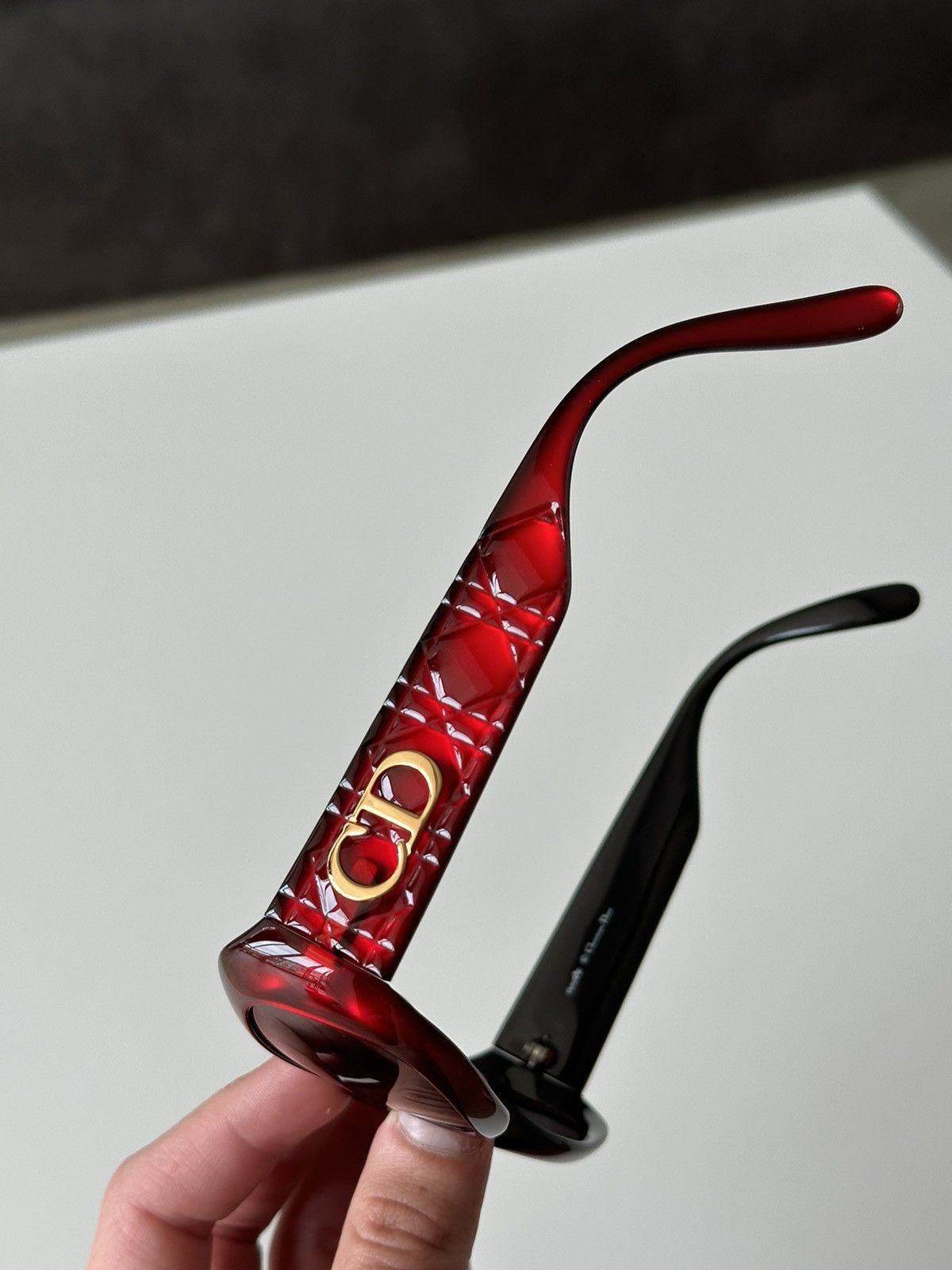 Christian Dior Monsieur DIOR Red Big Logo CD Cannage Sunglasses Vintage CD 2006 Size ONE SIZE - 5 Thumbnail