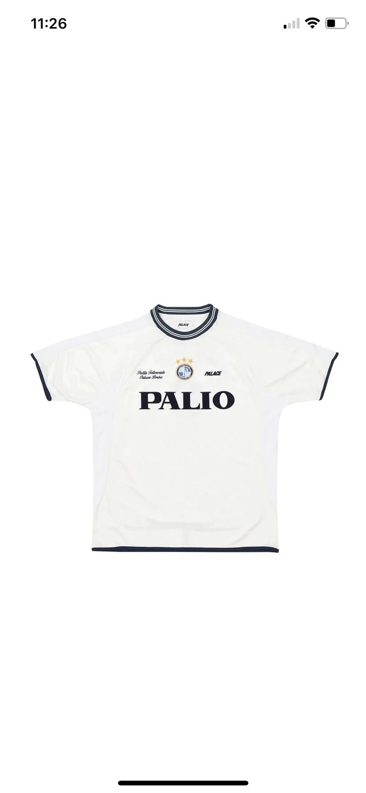 Palace Palace Legends Football Jersey White/Navy - Size Large