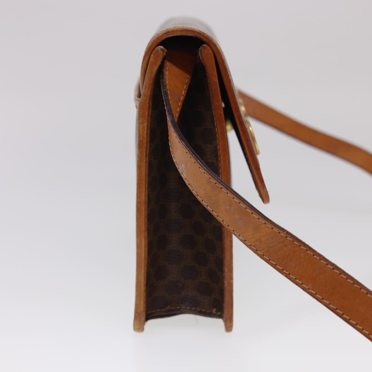 Celine CELINE Macadam Canvas Shoulder Bag Pvc Leather Brown Size ONE SIZE - 4 Thumbnail