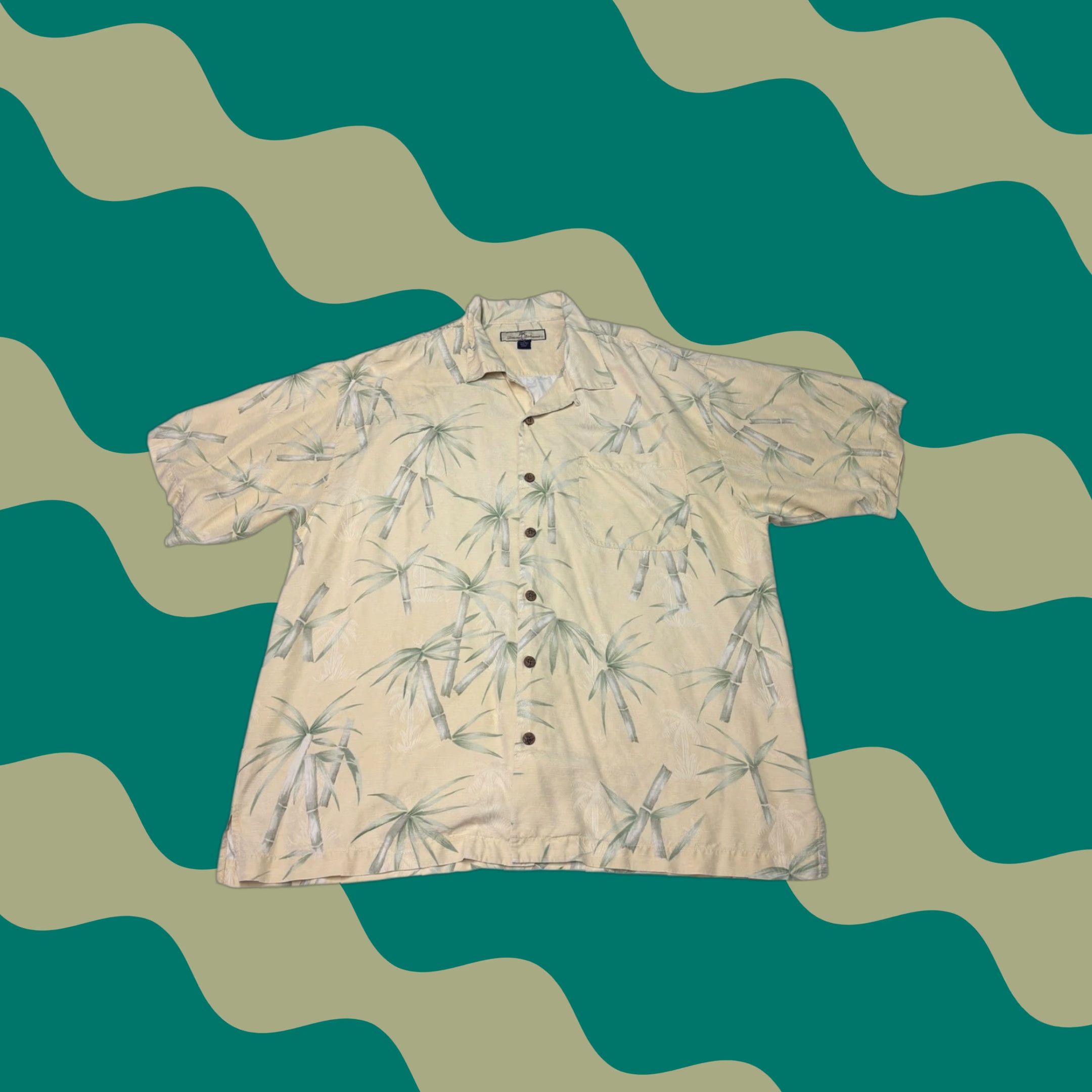 Tommy Bahama VINTAGE Tommy Bahama Mens XL Silk Bamboo Print Short Sleeve Hawaiian Aloha Shirt Size US XL / EU 56 / 4 - 1 Thumbnail