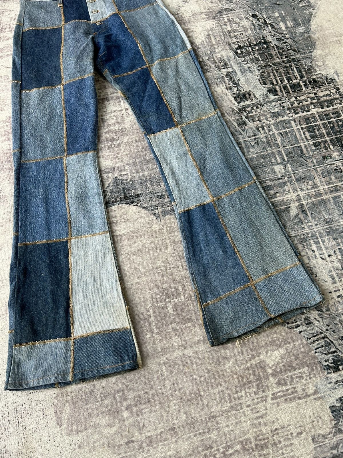 If Six Was Nine Y2k Patchwork Flared Denim Size US 28 / EU 44 - 6 Thumbnail
