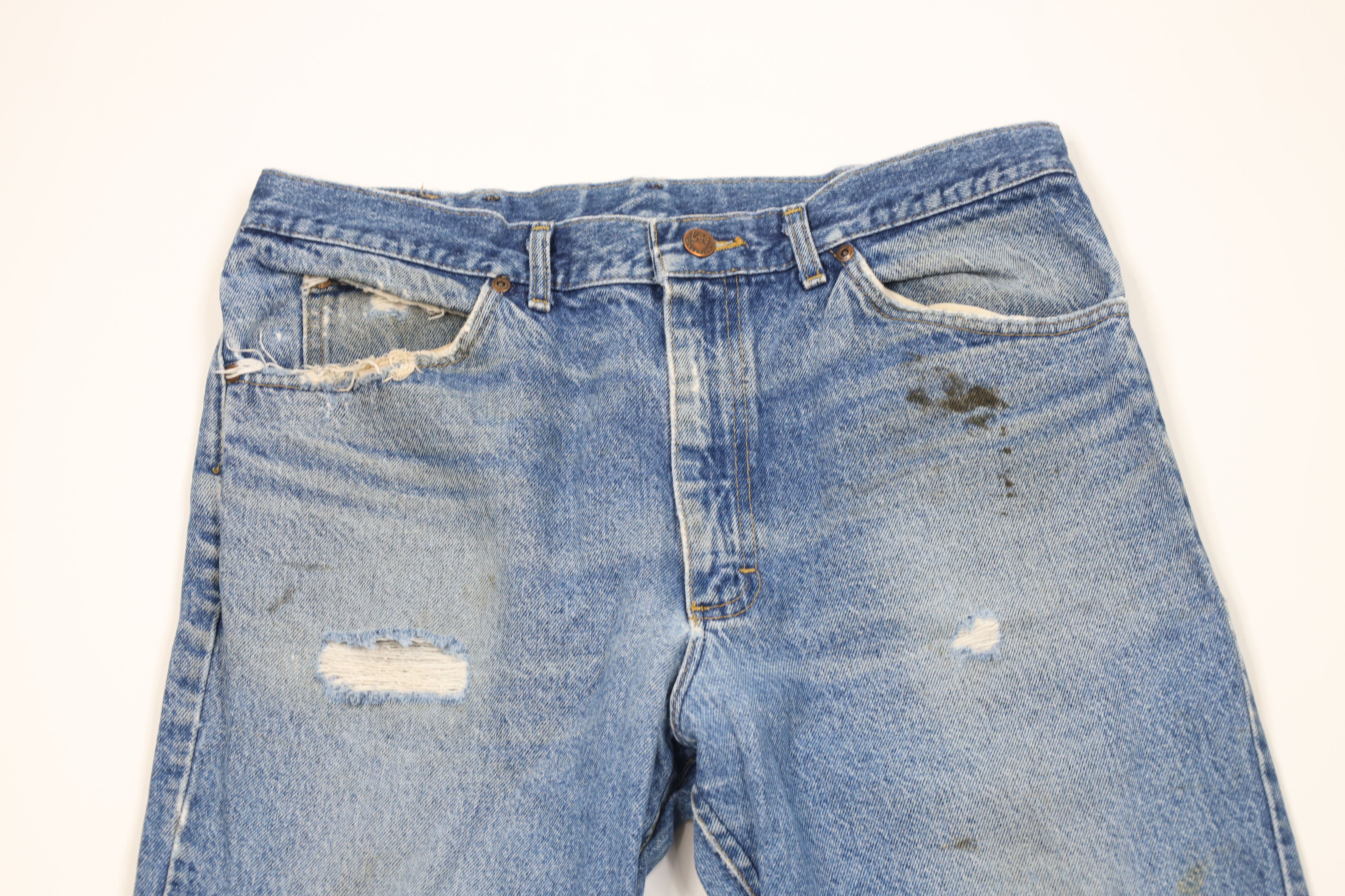 Lee Vintage 90s Lee Straight Leg Denim Jeans Blue Cotton USA Size US 34 / EU 50 - 2 Thumbnail