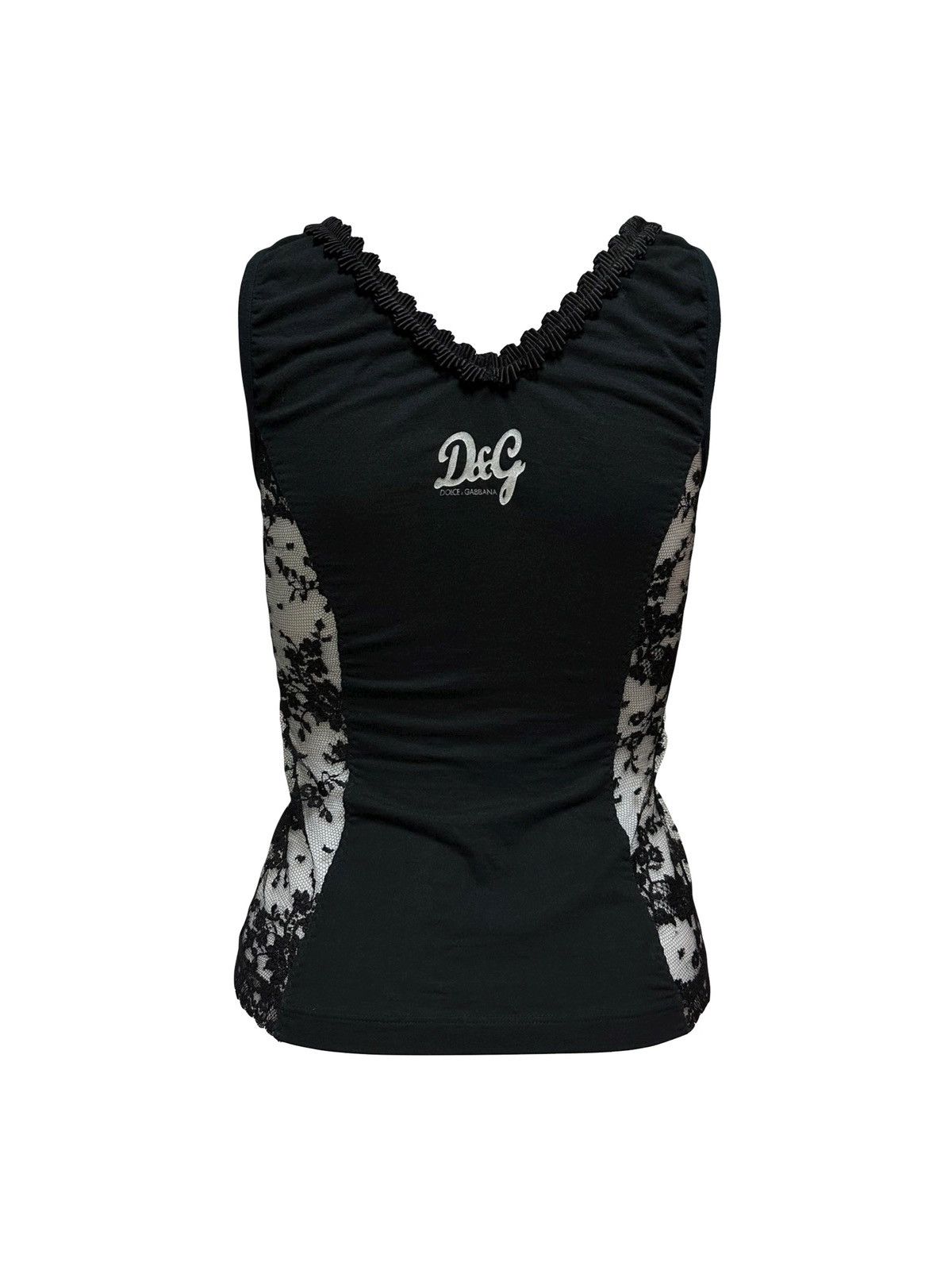 Dolce & Gabbana D&G Side Lace Detail Tank Top Size XS / US 0-2 / IT 36-38 - 2 Thumbnail