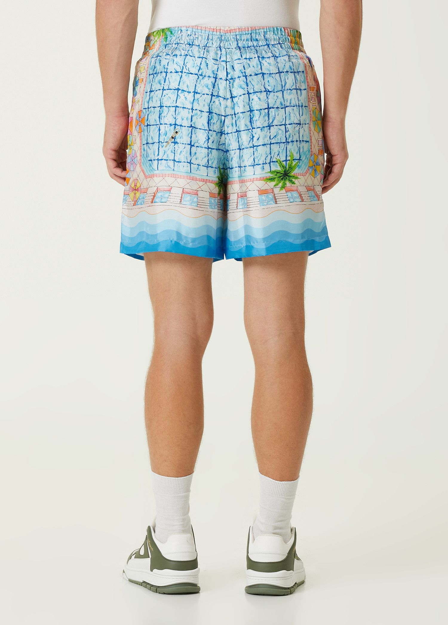 Casablanca CASABLANCA Le Plongeon blue twill silk shorts Large Size US 34 / EU 50 - 4 Thumbnail