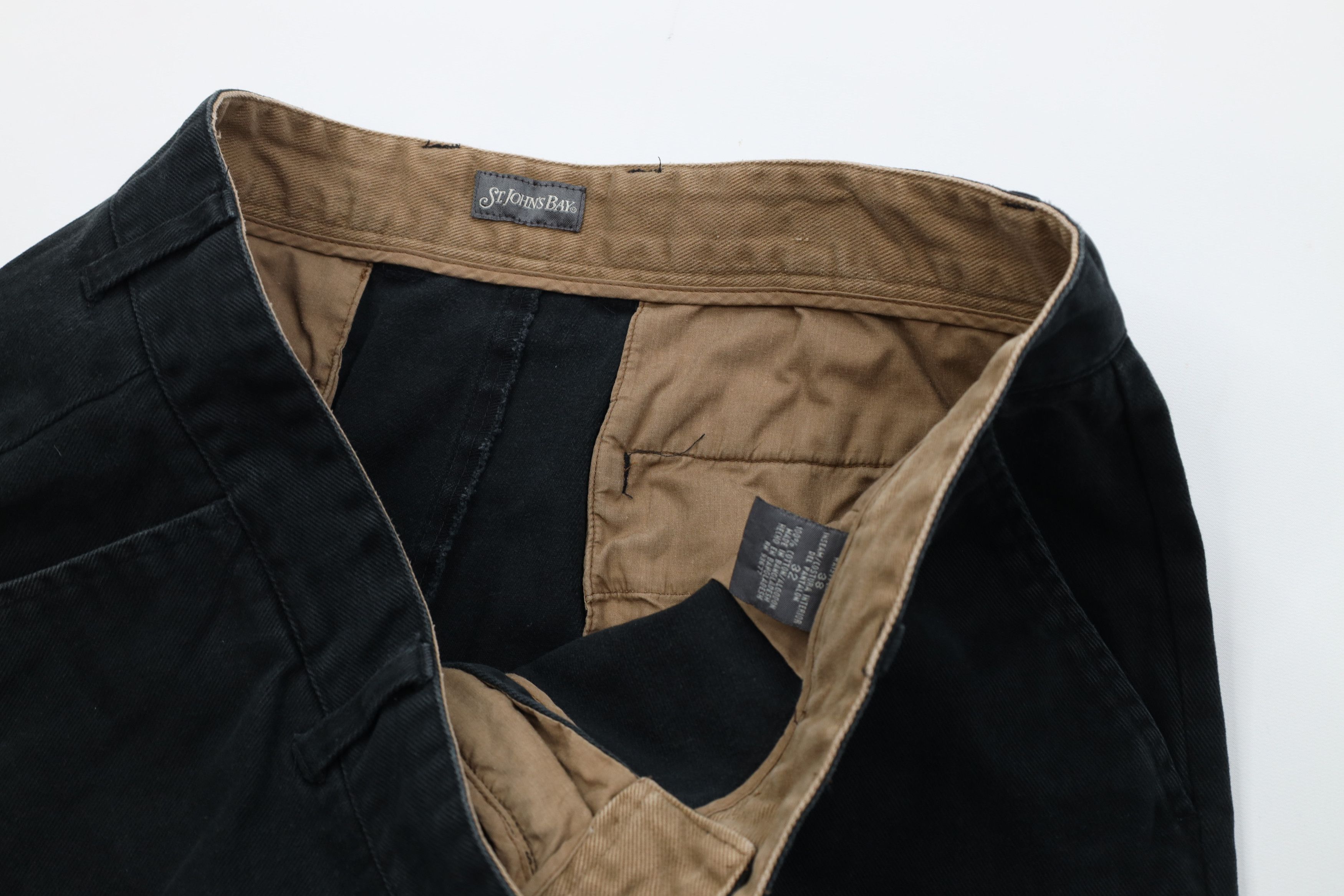 Vintage Vintage 90s Streetwear Wide Leg Twill Pants Trousers Black Size US 38 / EU 54 - 8 Thumbnail