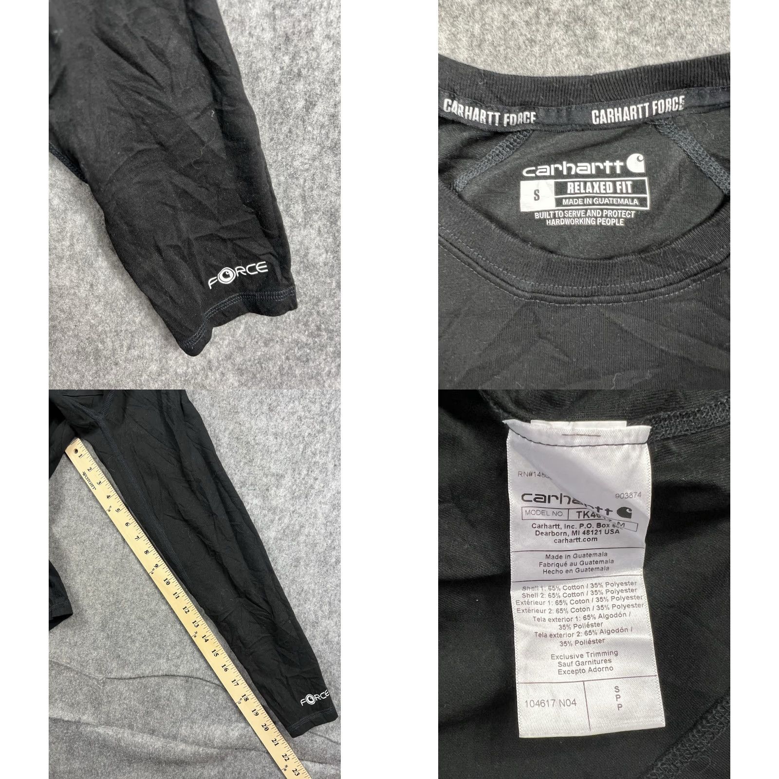 Carhartt Carhartt Mens Black Long Sleeve T-Shirt Pocket Performance Workwear Size S Size US S / EU 44-46 / 1 - 8 Thumbnail