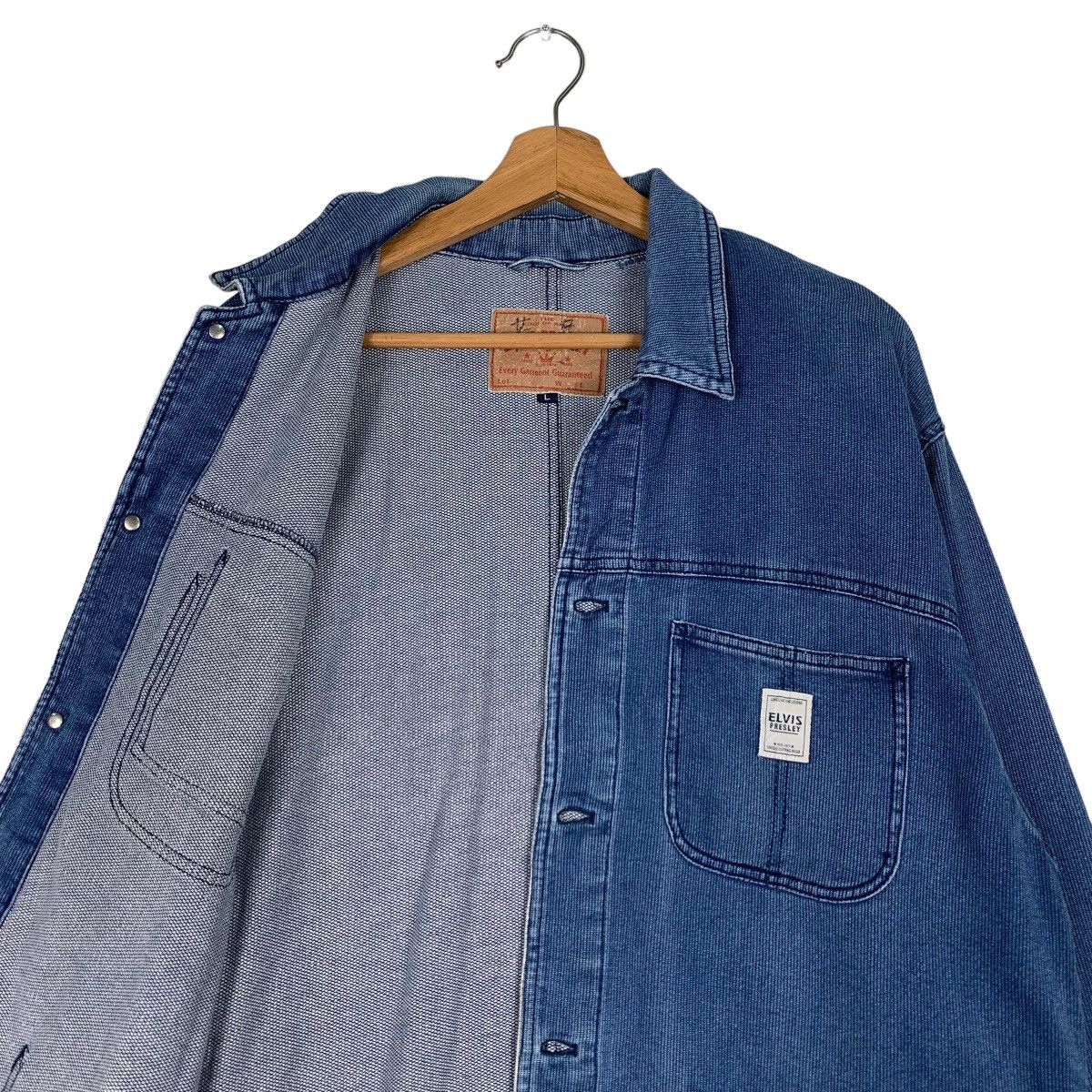 Vintage ELVIS PRESLEY 4 POCKET CHORE DENIM JACKET #0567-C26 Size US L / EU 52-54 / 3 - 10 Thumbnail
