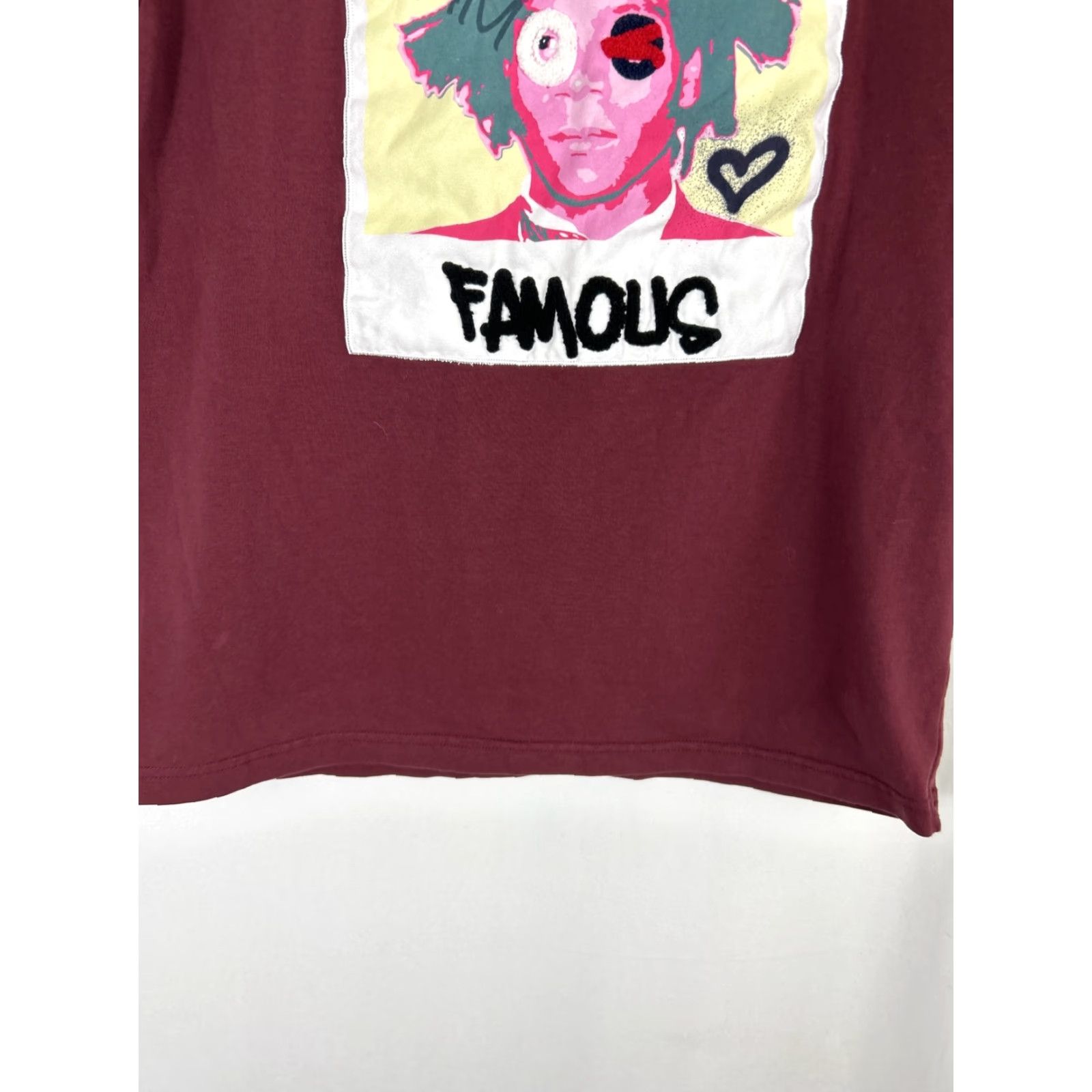 Vintage BKYS T-Shirt Men M Burgundy Crew Neck Short Sleeve Solid Embroidered Basquiat Logo Street Wear Size US M / EU 48-50 / 2 - 7 Thumbnail