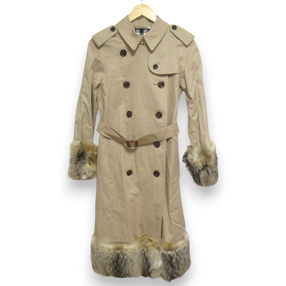 Burberry Burberry Fox Fur Trench Coat Natural Material Outerwear DUTY FREE for USA