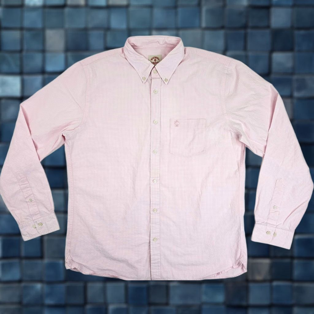 Brooks Brothers BROOKS BROTHERS Red Fleece Button-Up Shirt Men XXL Pink & White Gingham Check Shirt Men 2XL Casual Long Sleeve Button-Front Cotton Regular Size US XXL / EU 58 / 5 - 1 Thumbnail