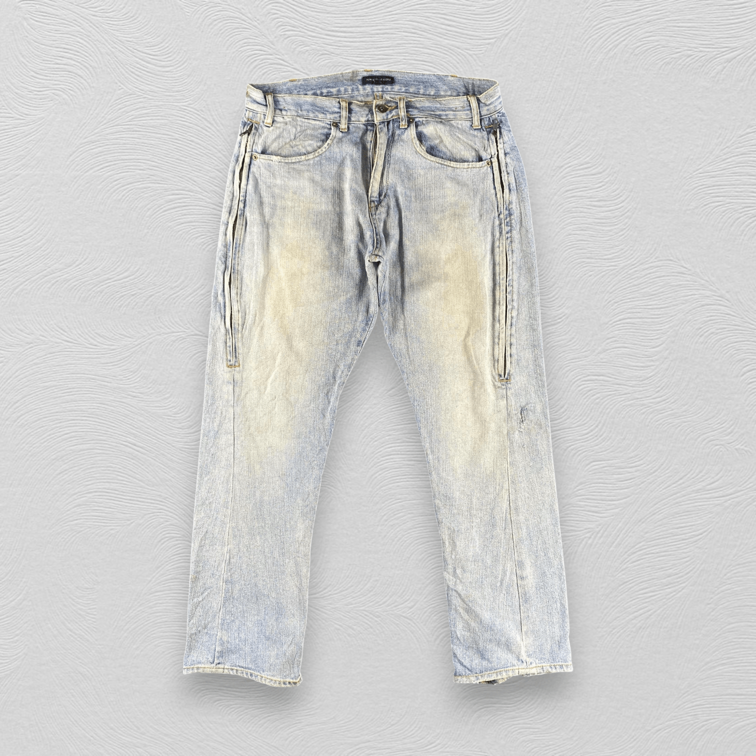 Power to the People Zipper Jeans Faded Denim KJ3415