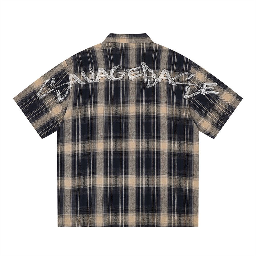Japanese Brand American-style plaid shirt with letter embroidery Size US M / EU 48-50 / 2 - 2 Thumbnail