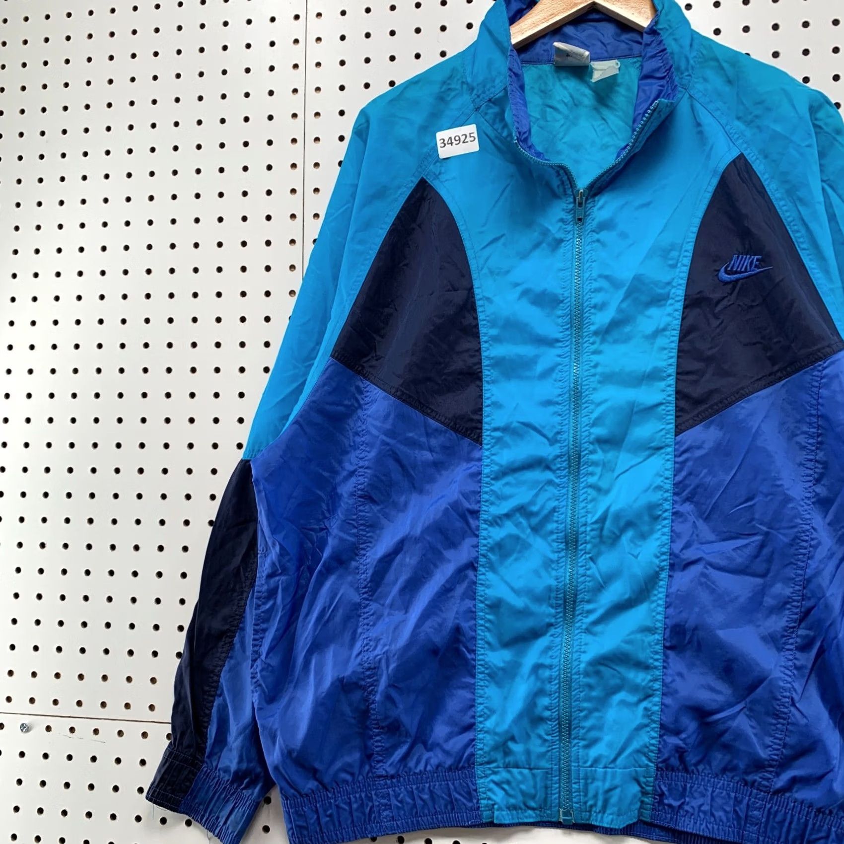 Nike VINTAGE 90s Nike Jacket Windbreaker Mens Large Blue Lightweight Full Zip Size US L / EU 52-54 / 3 - 3 Thumbnail