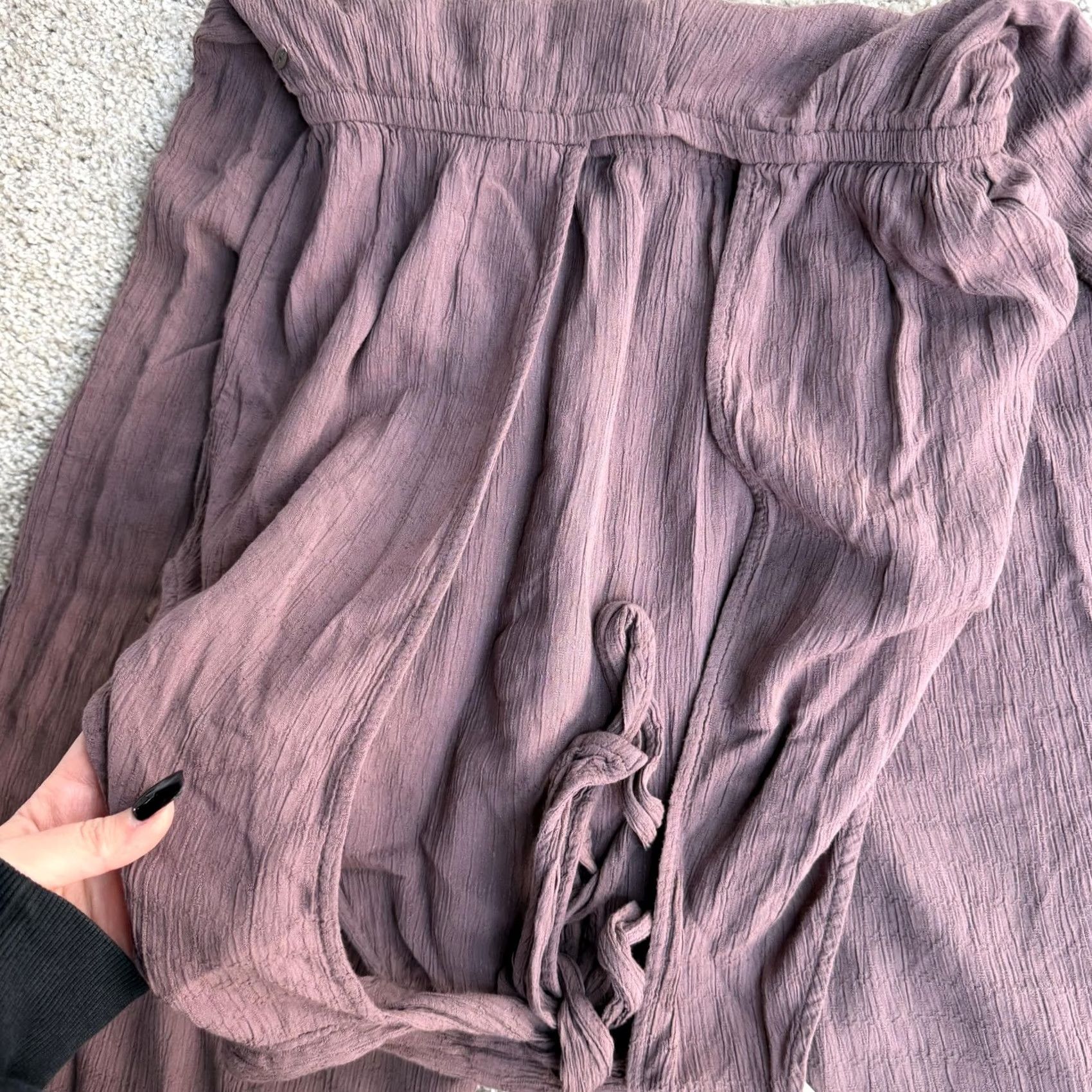 O'Neill O'Neill Jumpsuit Womens M Purple Gauze Sleeveless High Neck Elastic Waist | Casual Travel Solid 1 Piece Summer Size 32" / US 10 / IT 46 - 3 Thumbnail