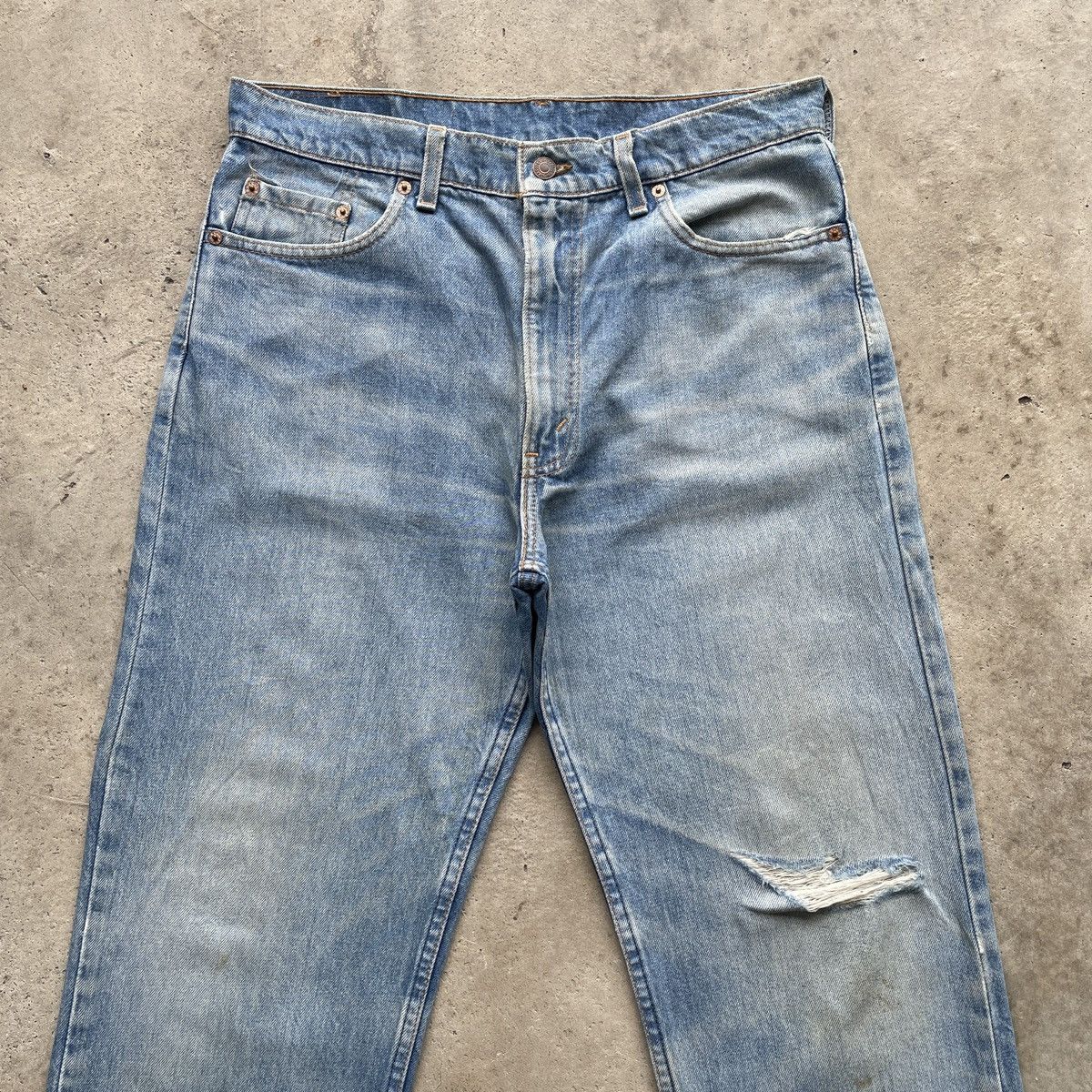 Jean Vintage Levi’s 510 USA Distressed Faded Jeans Pants Denim Size US 33 - 3 Thumbnail