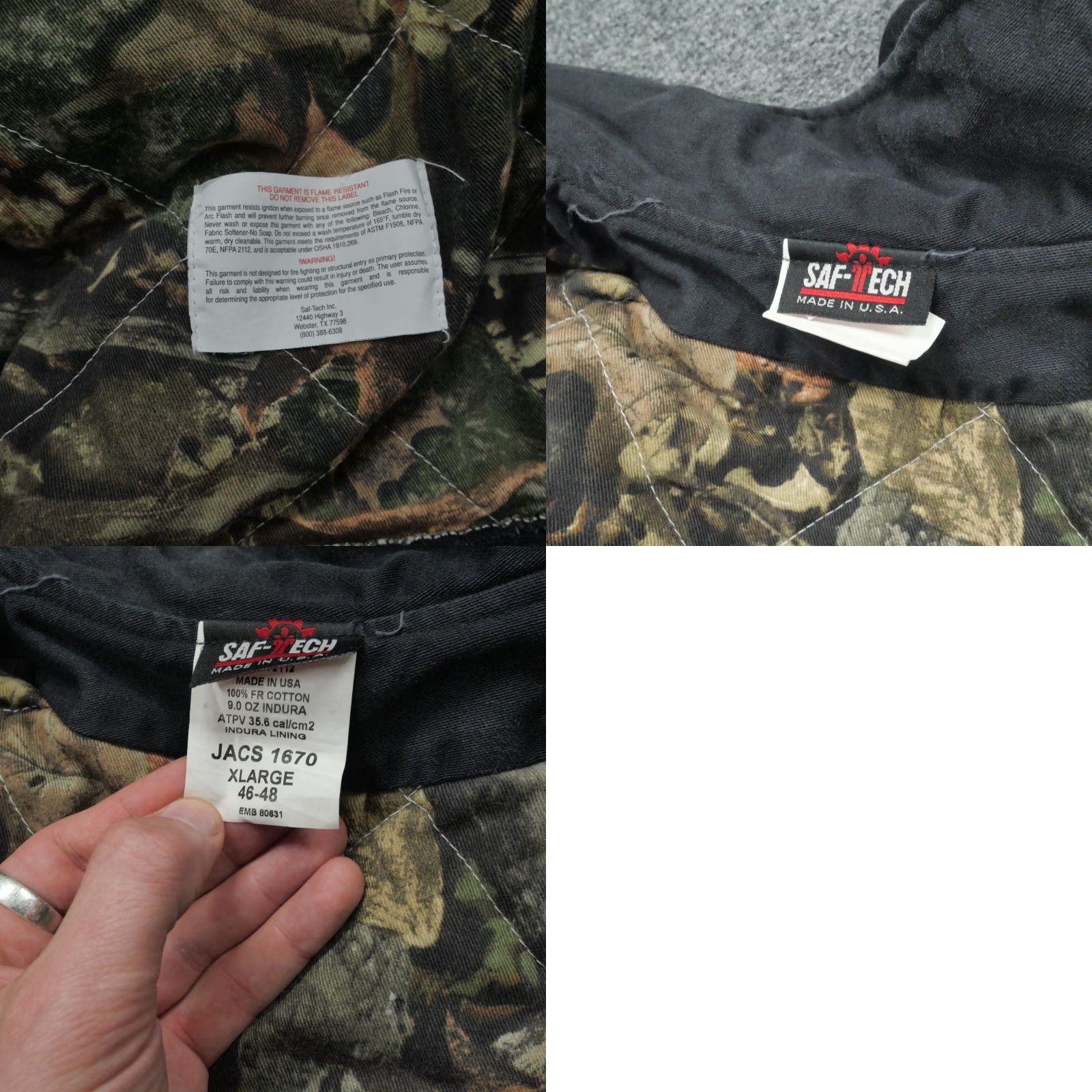 GAS Valero Jacket Mens XL Black Camo Quilt Lined Gas Station Coat Employee Saf Tech Size US XL / EU 56 / 4 - 9 Thumbnail