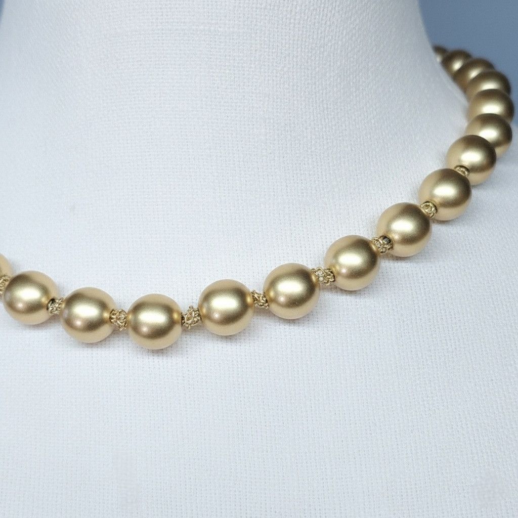 Monet Monet 16" Necklace Gold Metal Pearls Knotted Chain Claw Size ONE SIZE - 6 Thumbnail