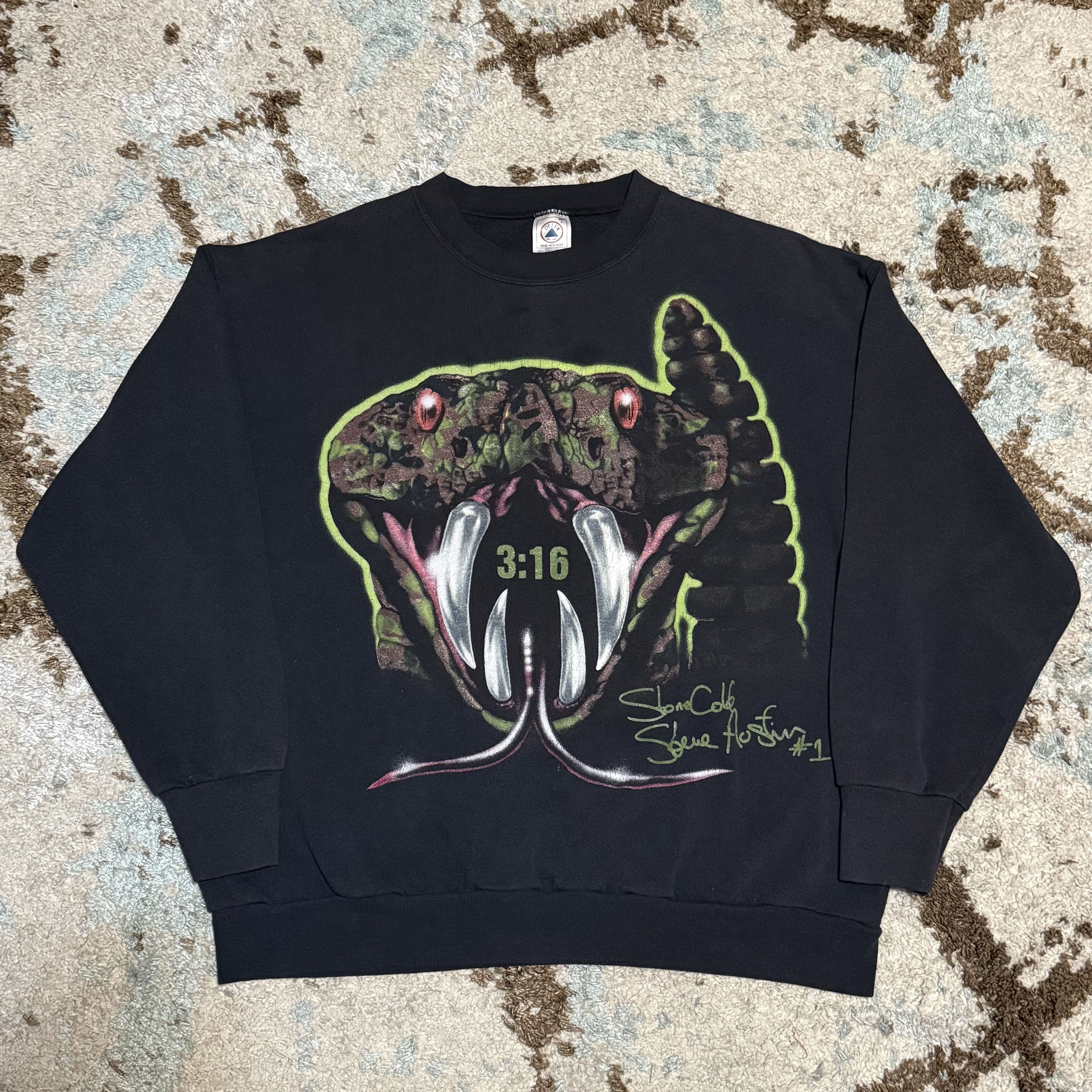 Vintage × WWE × WWF 1998 Stone Cold Stunner Rattlesnake Sweatshirt Large WWF Size US L / EU 52-54 / 3 - 1 Thumbnail