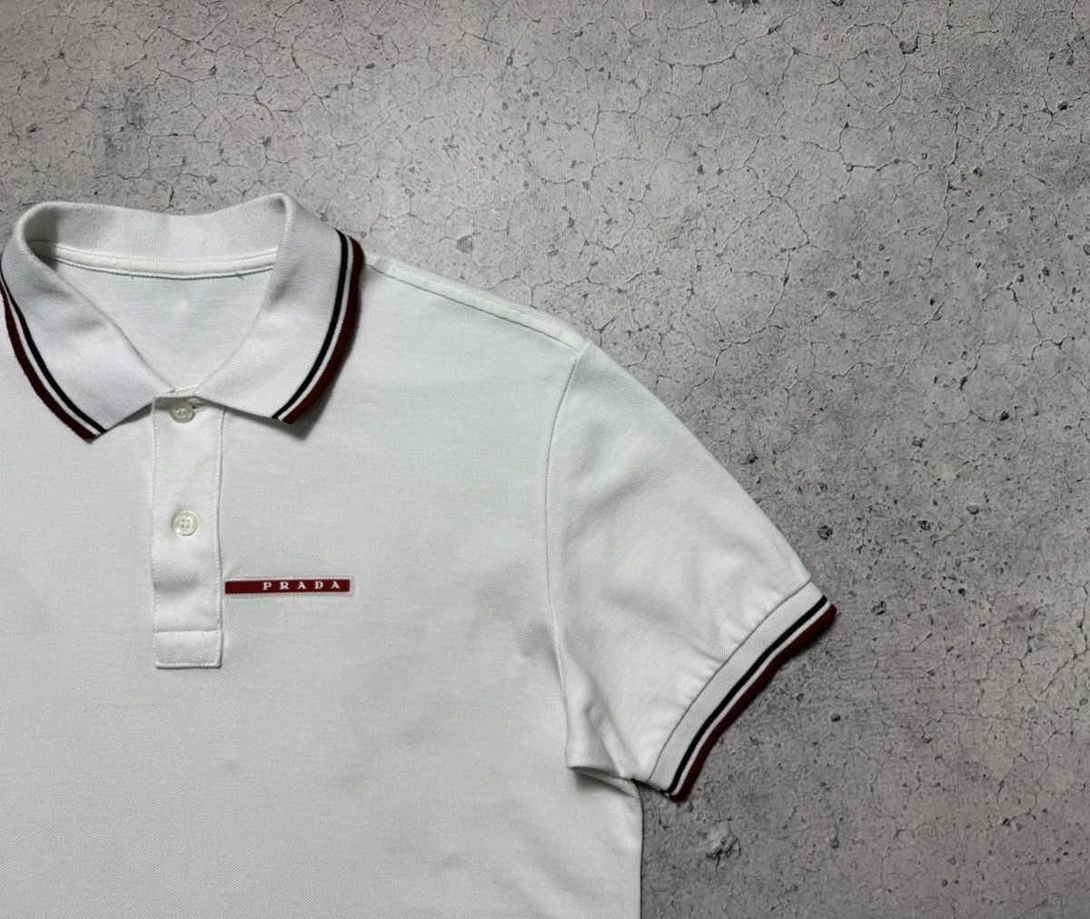 Prada Prada Red Tab Polo Shirt Luxury Vintage White Size US M / EU 48-50 / 2 - 3 Thumbnail