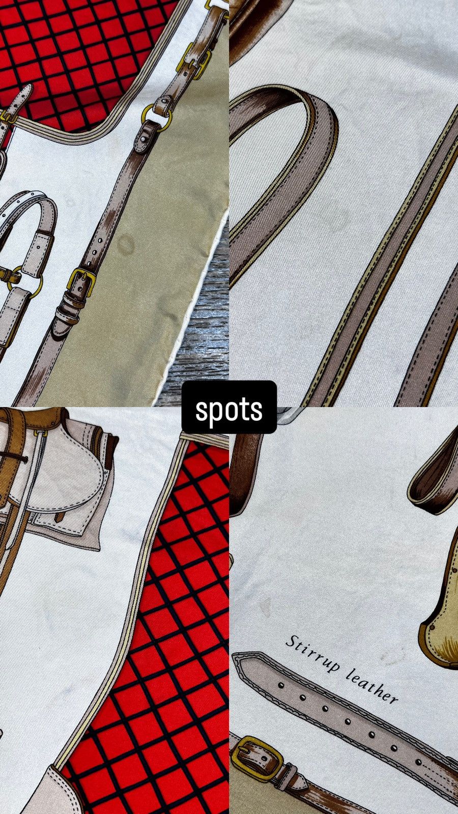 Gucci × Vintage Vintage Gucci Beige Horse Saddle Equestrian Silk Scarf Size ONE SIZE - 13 Thumbnail