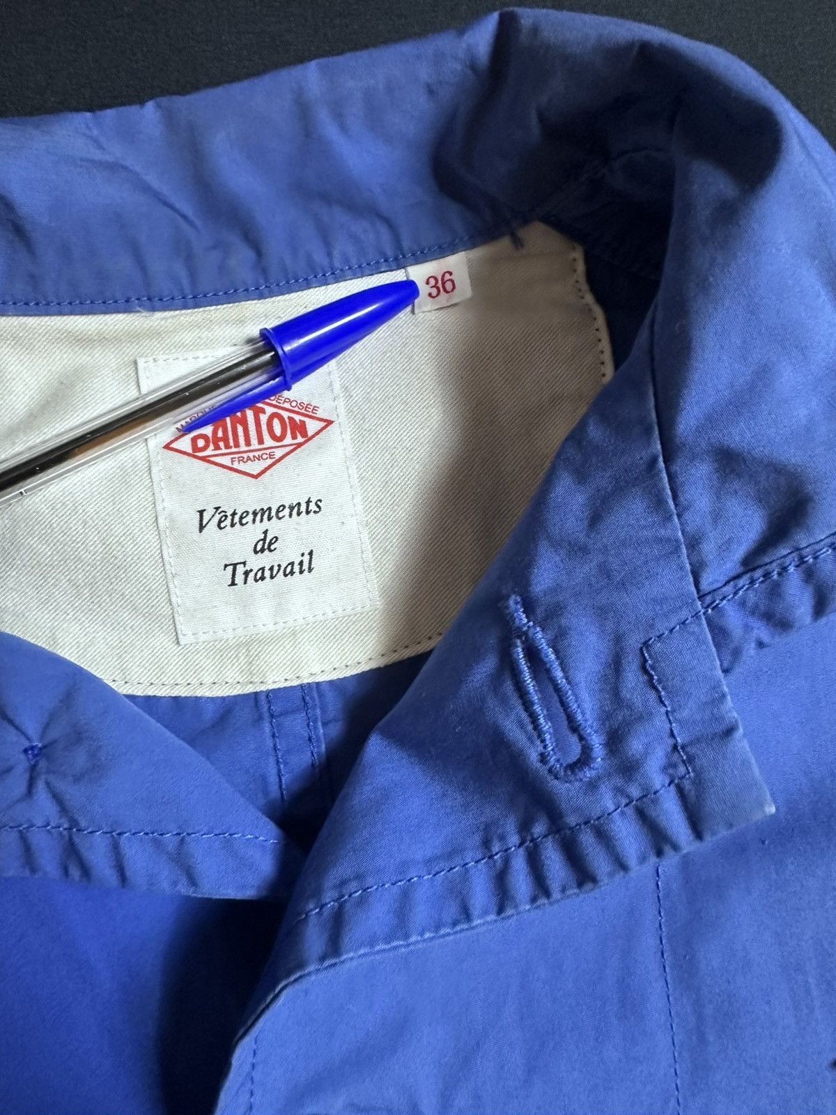 Danton Danton Royal Blue Cotton Chore Jacket JD-8447 Size US XS / EU 42 / 0 - 4 Thumbnail