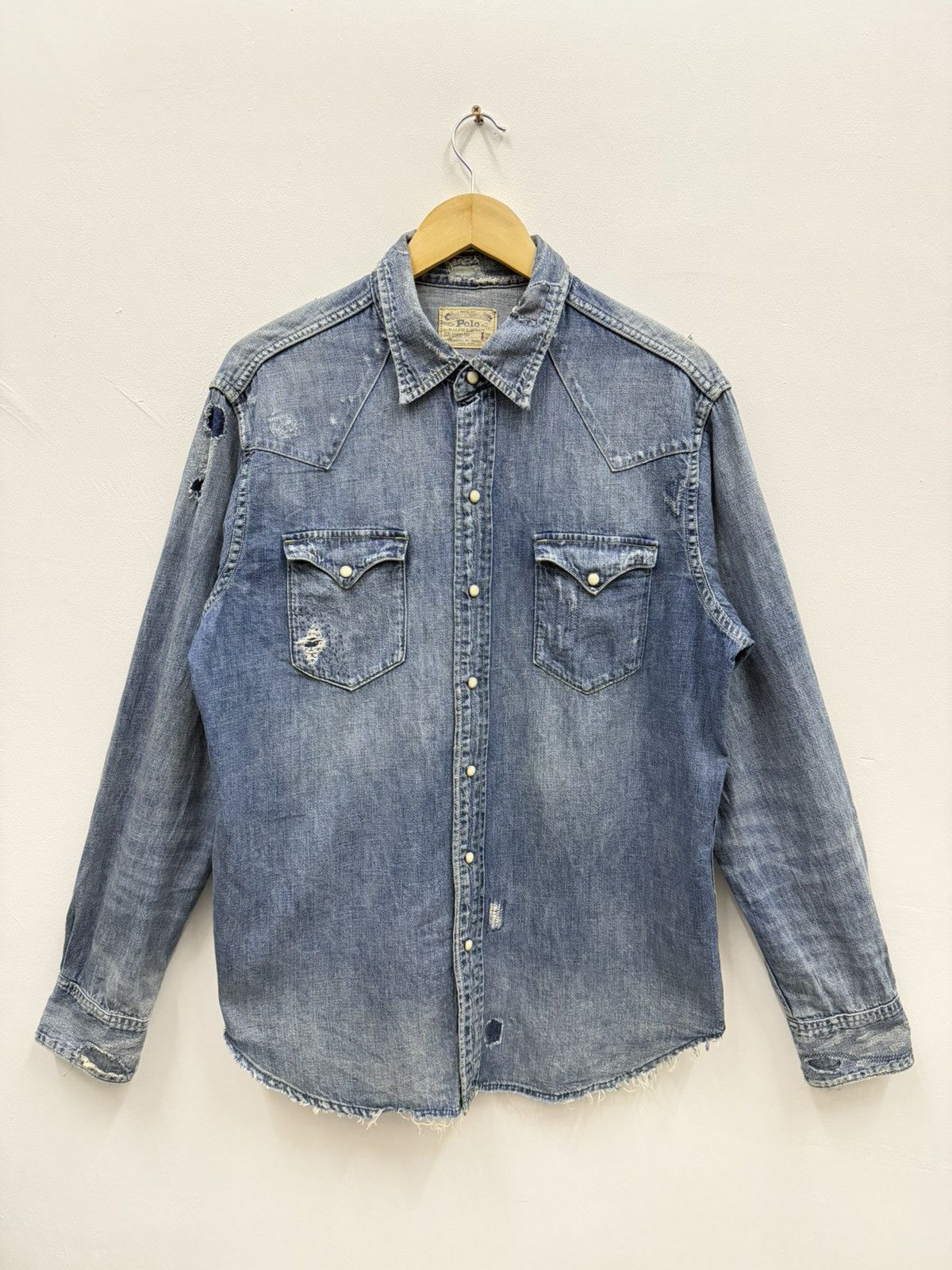 RRL Ralph Lauren Ralph Lauren RRL Distressed Cowboy Shirt Size US L / EU 52-54 / 3 - 1 Thumbnail