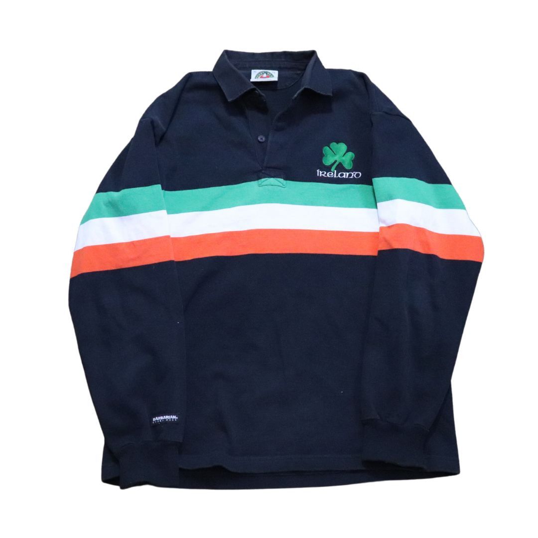 image of Barbarian x Vintage Ireland Rugby Long Sleeve Polo Sweater (Xl), Men's