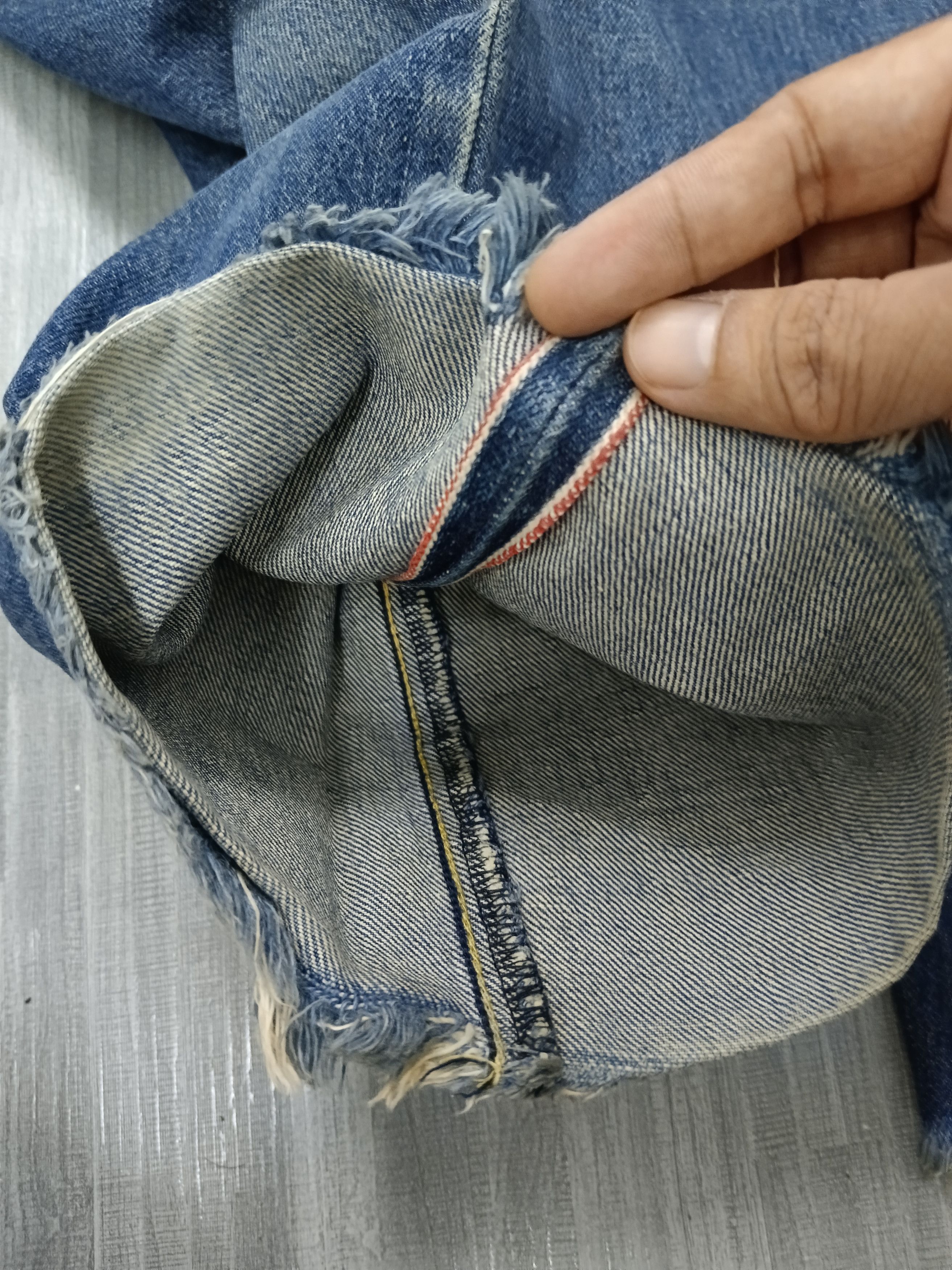 Vintage DISTRESSED 90s VINTAGE BONMARLEN SELVEDGE DENIM PANTS Size US 31 - 7 Thumbnail