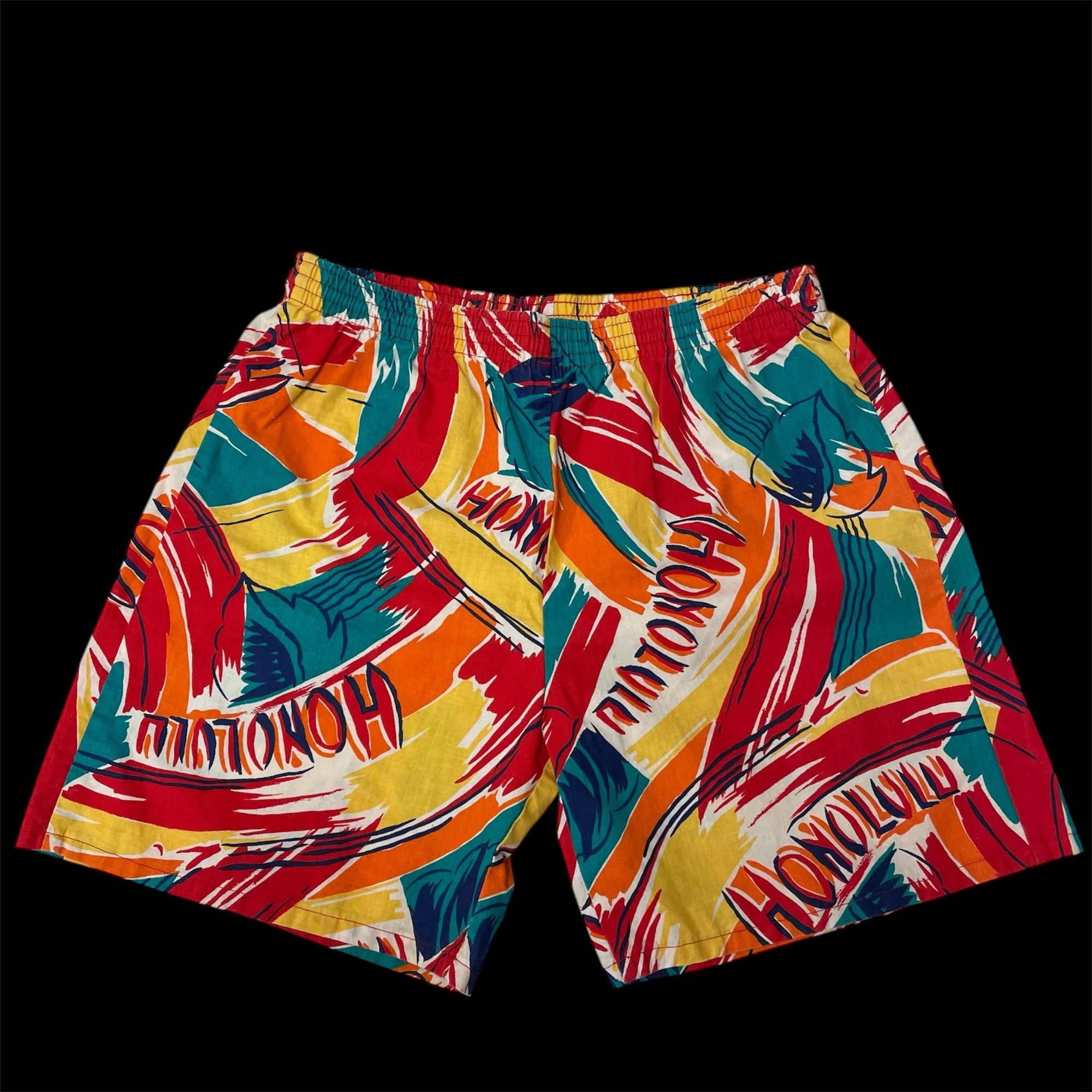 Other Vtg NEON Bold MULTICOLOR Abstract SKATER Shorts Size US 30 / EU 46 - 1 Thumbnail