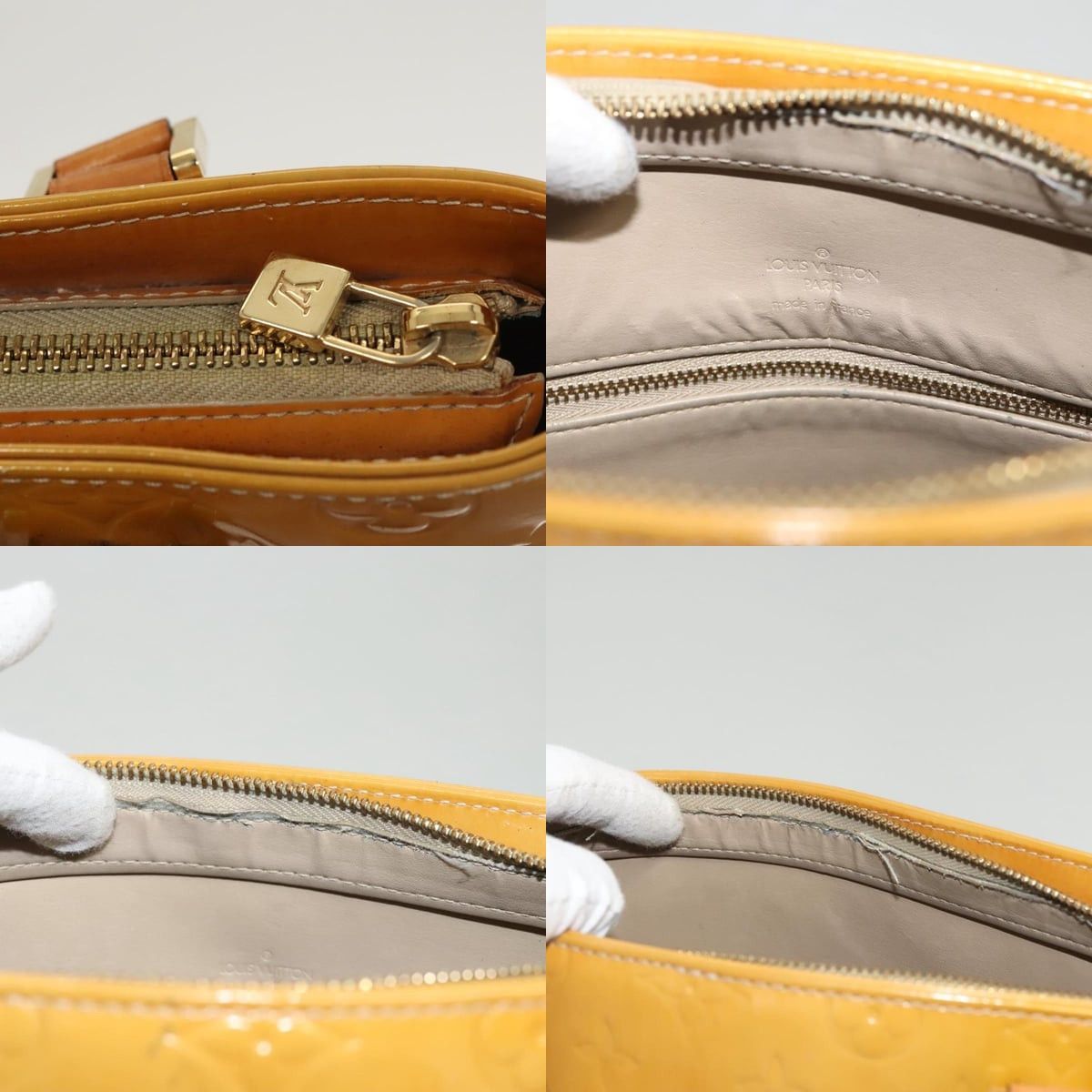Louis Vuitton LOUIS VUITTON Monogram Vernis Houston Hand Bag Beige M91004 Size ONE SIZE - 11 Thumbnail