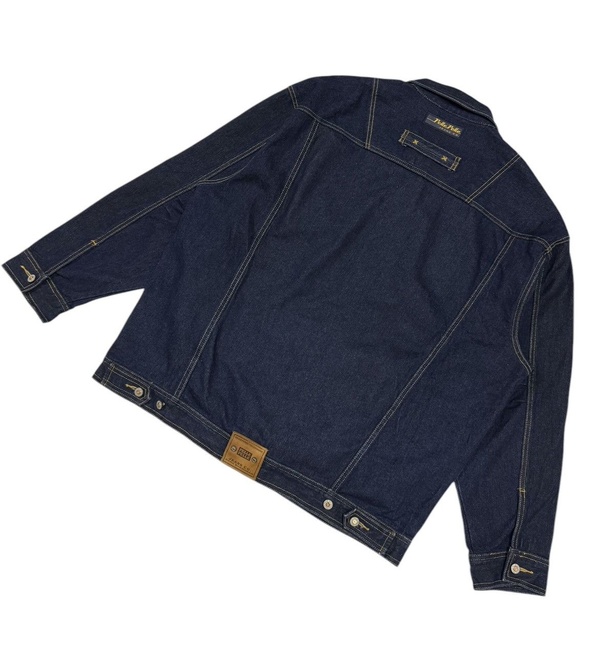 Marc Buchanan × Pelle Pelle × Vintage Vtg🔥90’s Marc Buchanan Pelle Pelle Jeans Trucker Jacket Size US L / EU 52-54 / 3 - 18 Thumbnail