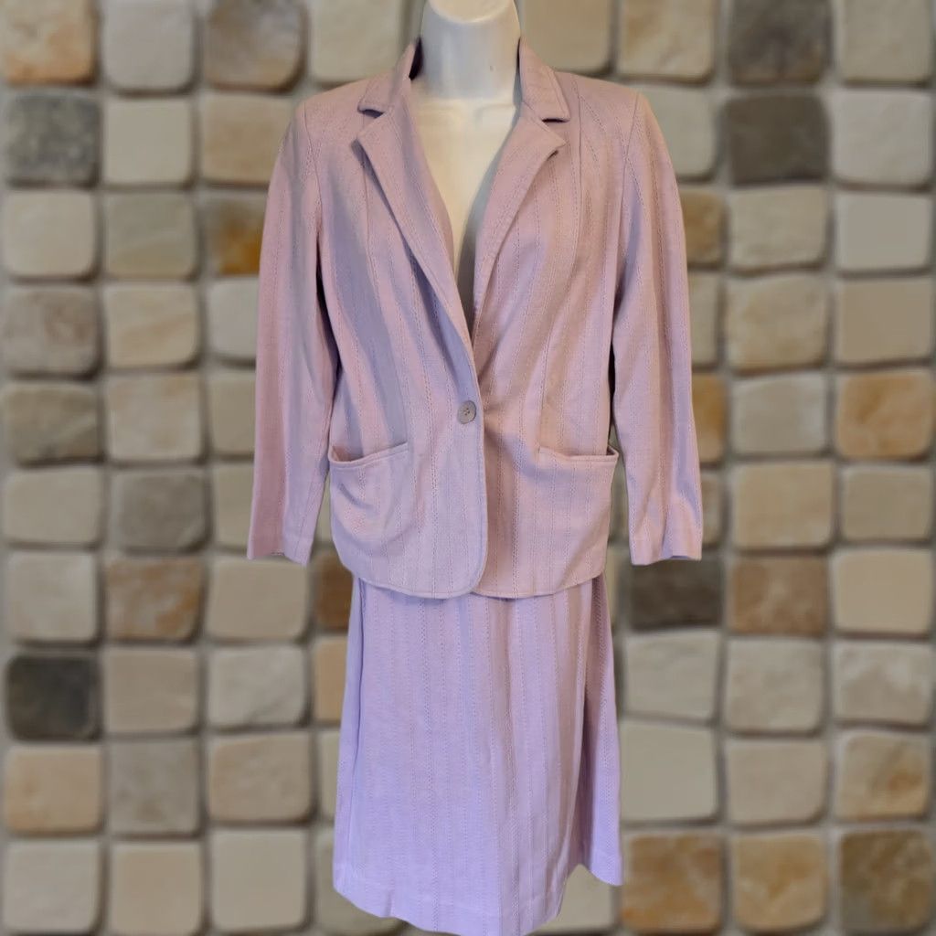 GRAFF VINTAGE Graff Californiawear Resort Wear Set Jacket Skirt Pants 3 Pc Lilac Purple S 1980s Size 28" / US 6 / IT 42 - 1 Thumbnail