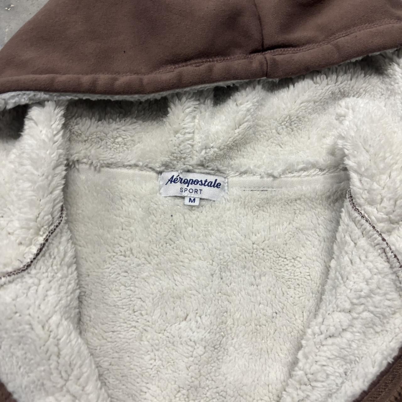 Aeropostale × Vintage Vintage Y2K/2000s Cute Brown Soft Sherpa Lined Zip Up Hoodie! Size M / US 6-8 / IT 42-44 - 5 Thumbnail