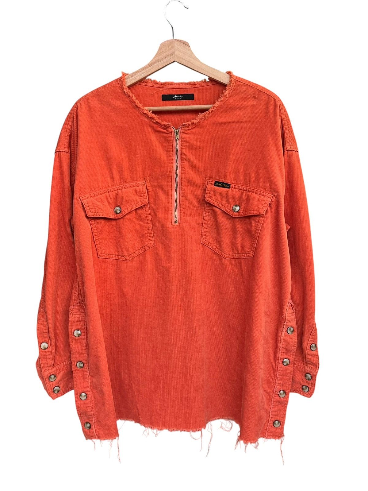 Another Influence A.E Orange Corduroy Frayed Pullover Kapital Style Shirt Size US M / EU 48-50 / 2 - 6 Thumbnail