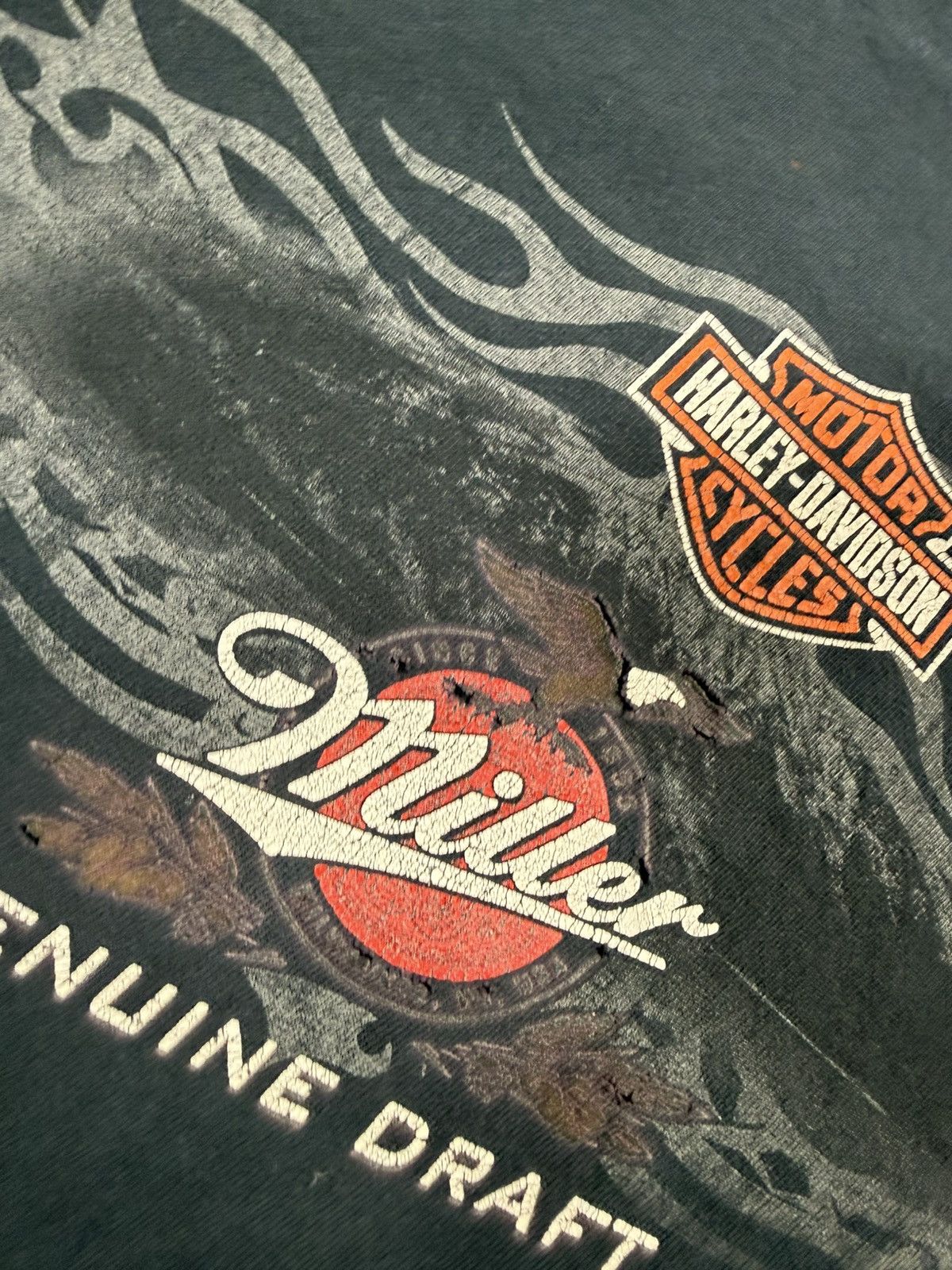 Harley Davidson Vintage Harley Davidson Distressed Miller Tee Size US XL / EU 56 / 4 - 3 Thumbnail