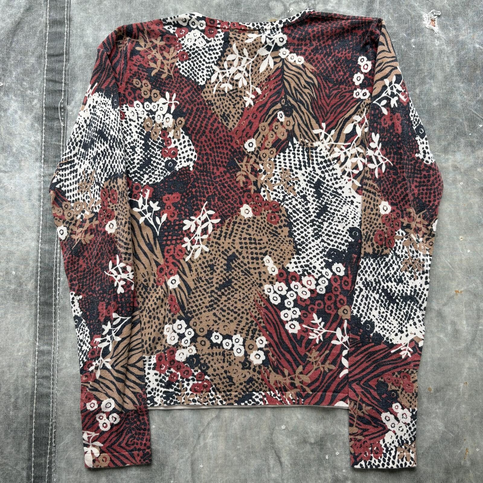 Vintage Vintage Y2K Unique Leopard Tiger Animal Floral Print Shirt Size XS / US 0-2 / IT 36-38 - 5 Thumbnail