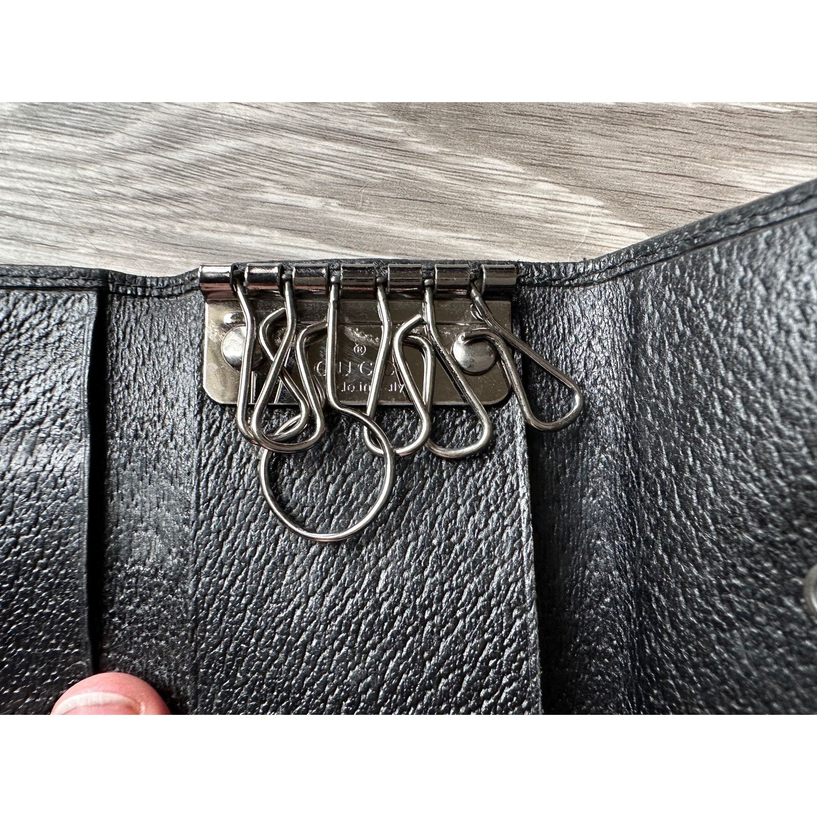 Gucci Gucci Black GG Canvas & Leather Trifold Key Holder - 6 Keys Size ONE SIZE - 6 Thumbnail